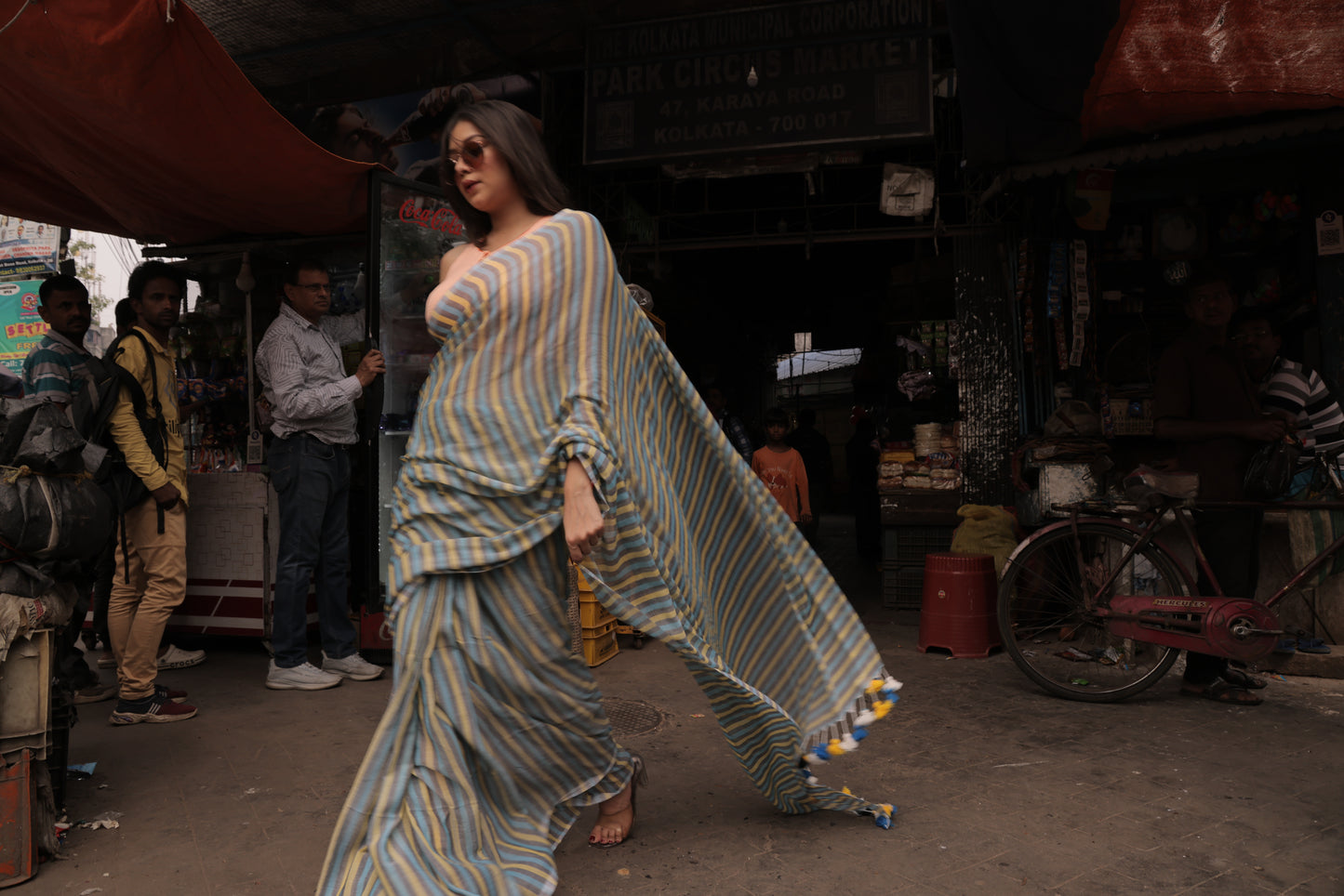 Skyline Weave Mulmul Saree