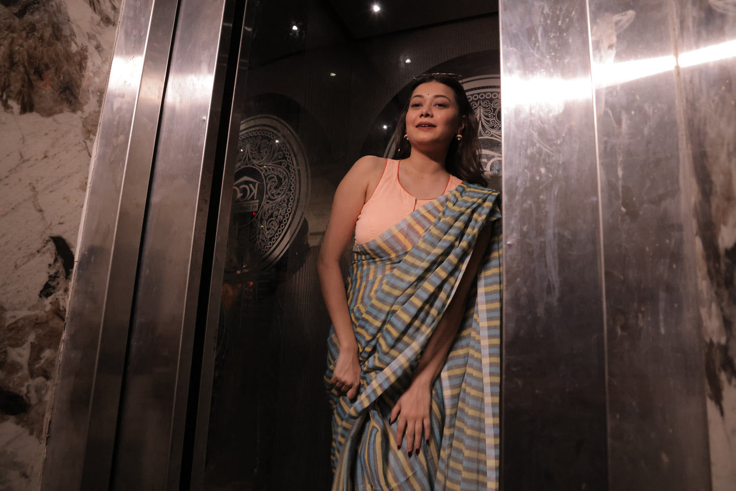 Skyline Weave Mulmul Saree