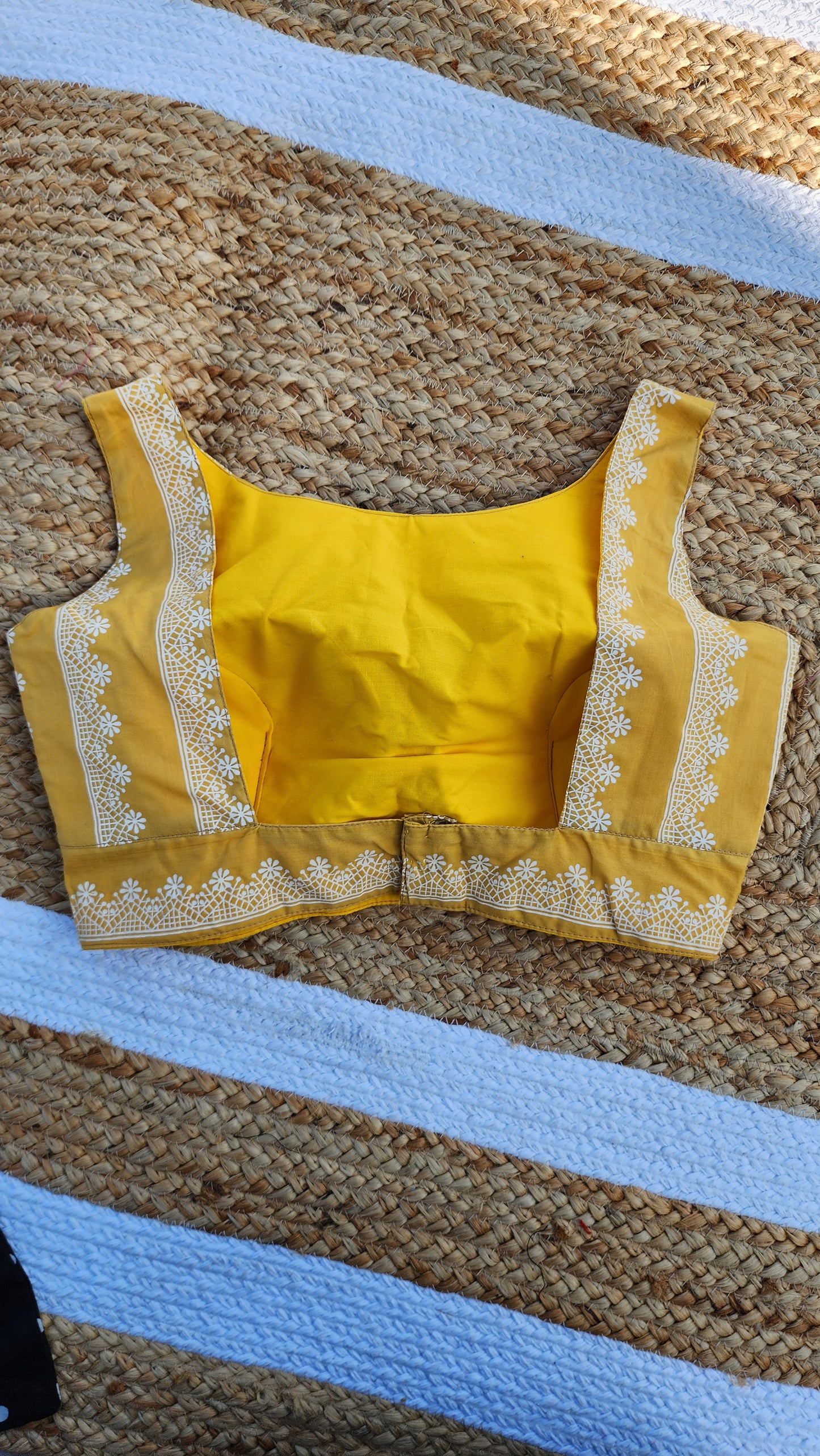 Mustard Sleeveless Cotton Blouse
