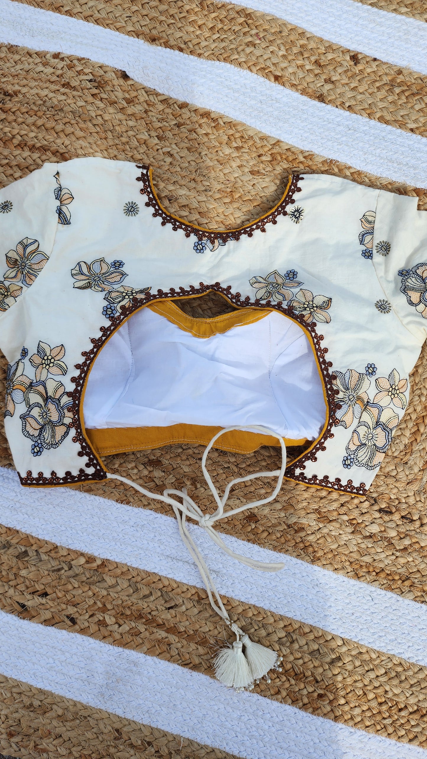 Off White Embroidered Blouse