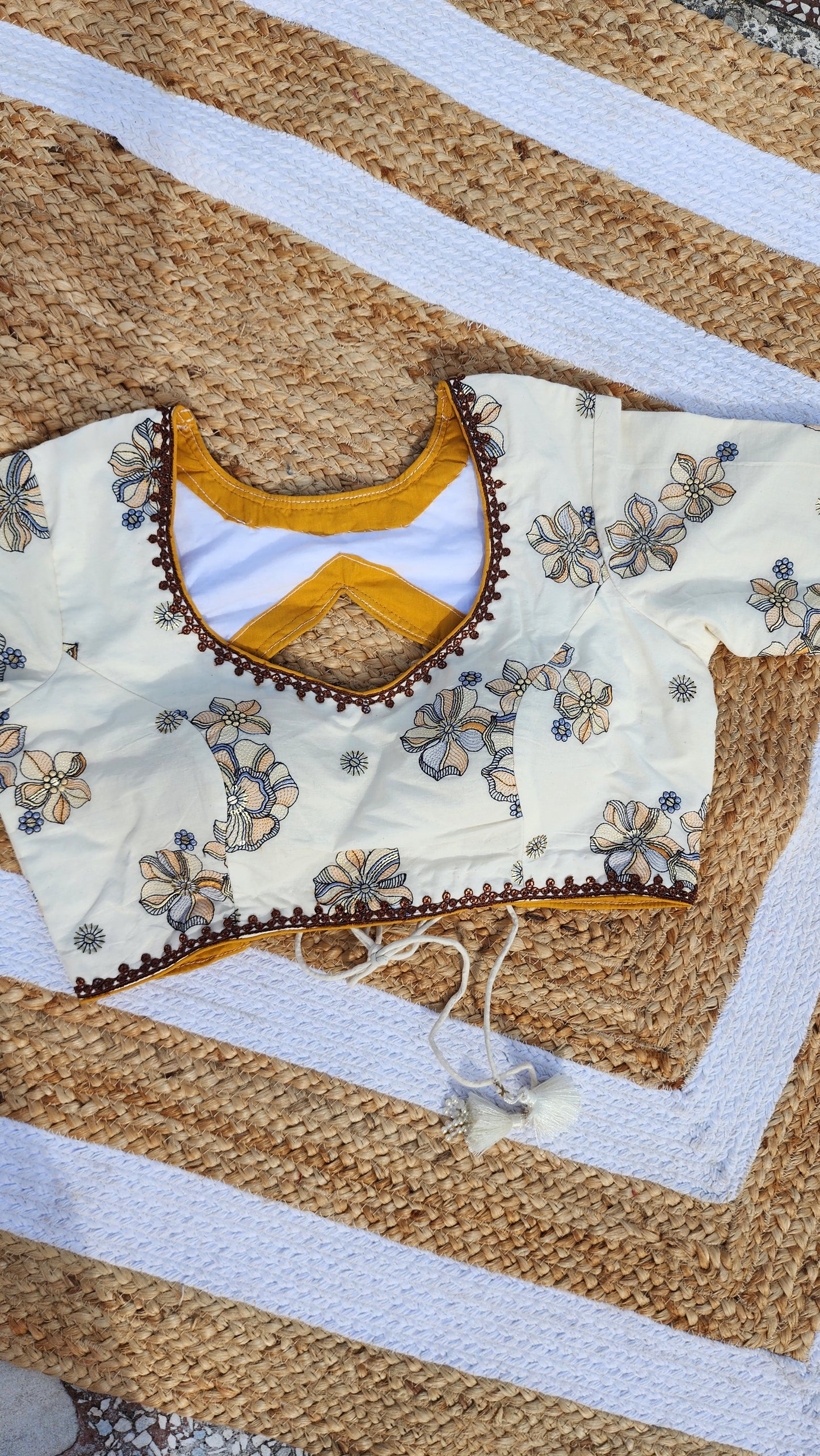 Off White Embroidered Blouse
