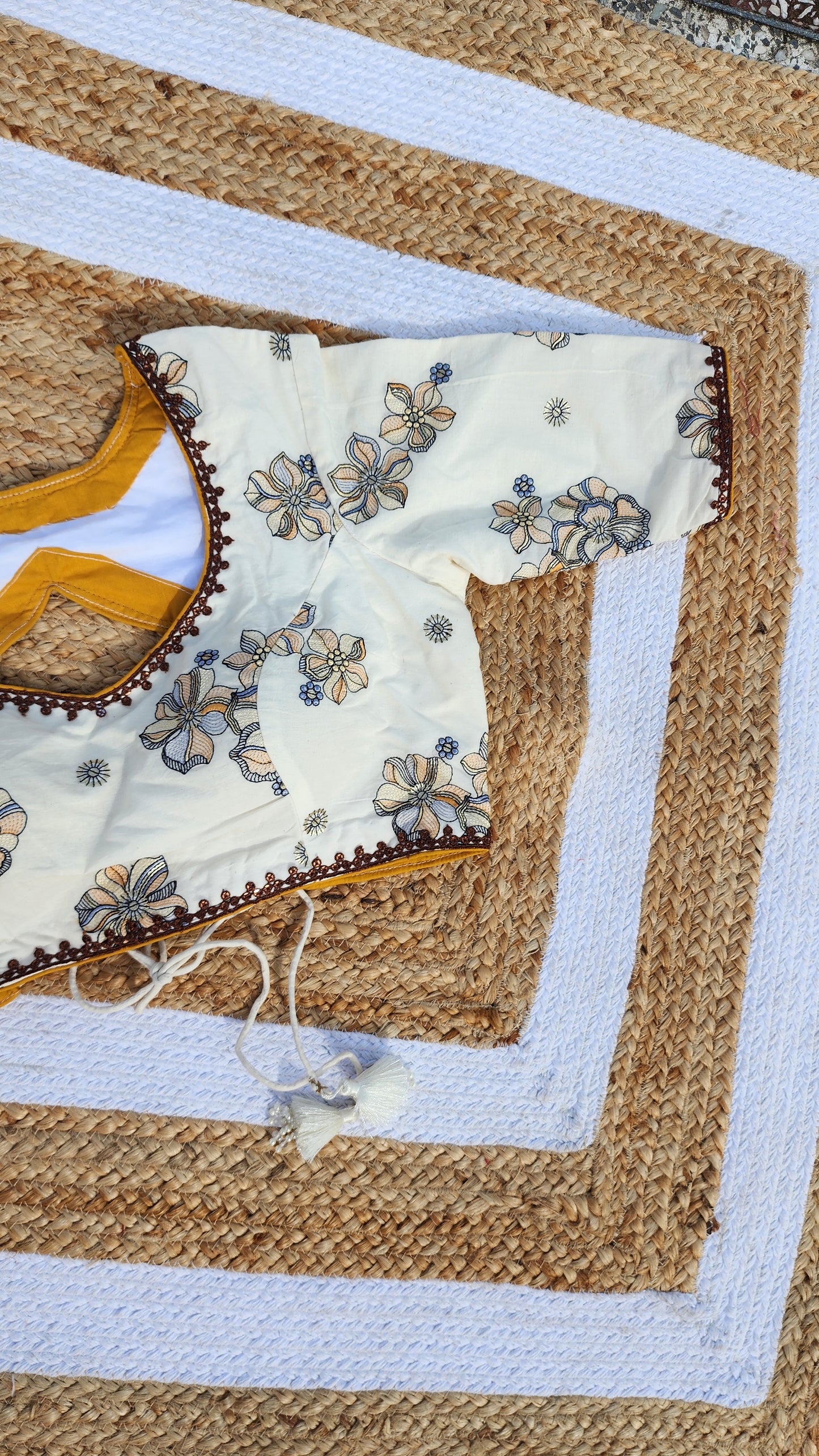 Off White Embroidered Blouse
