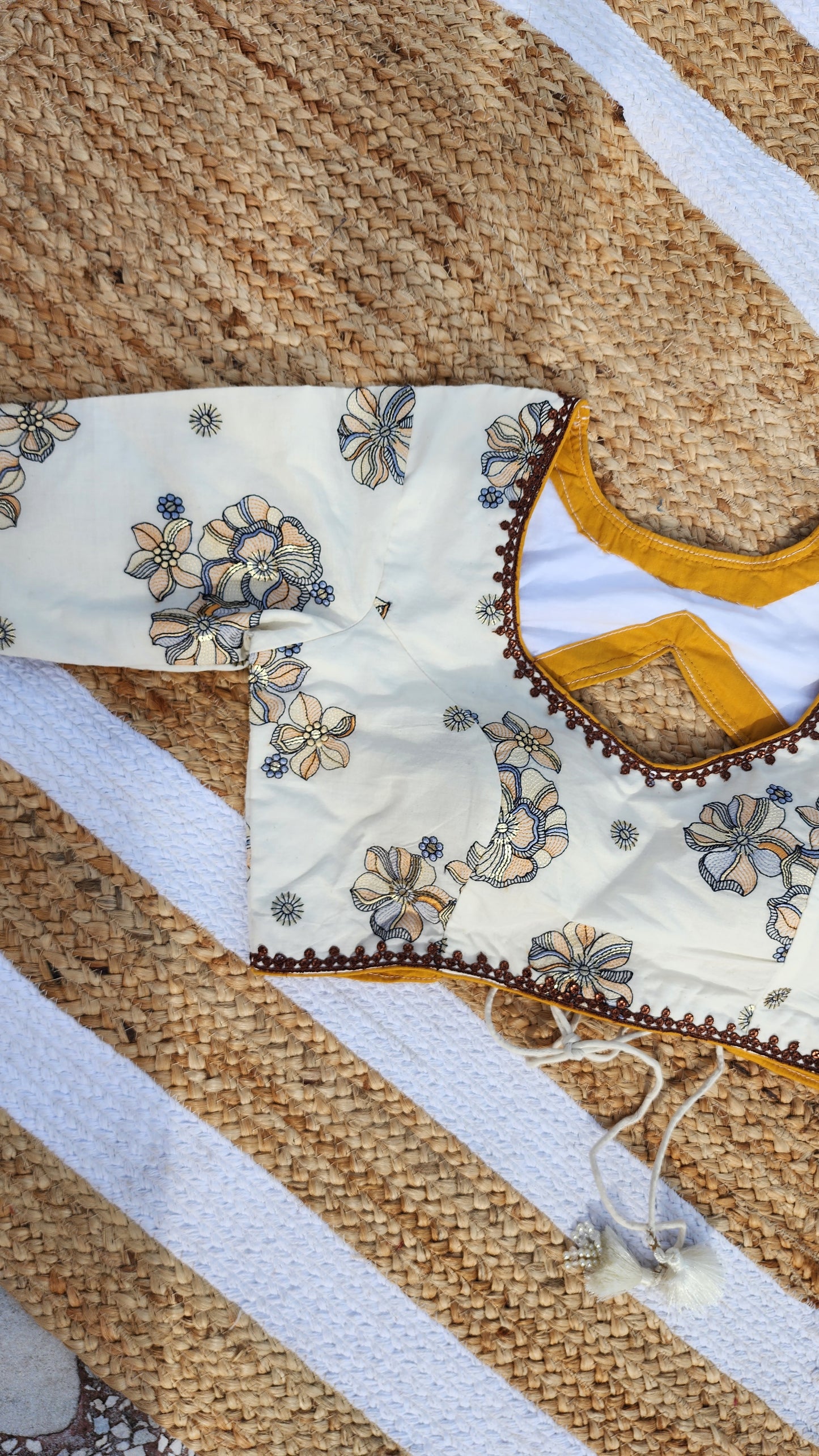 Off White Embroidered Blouse