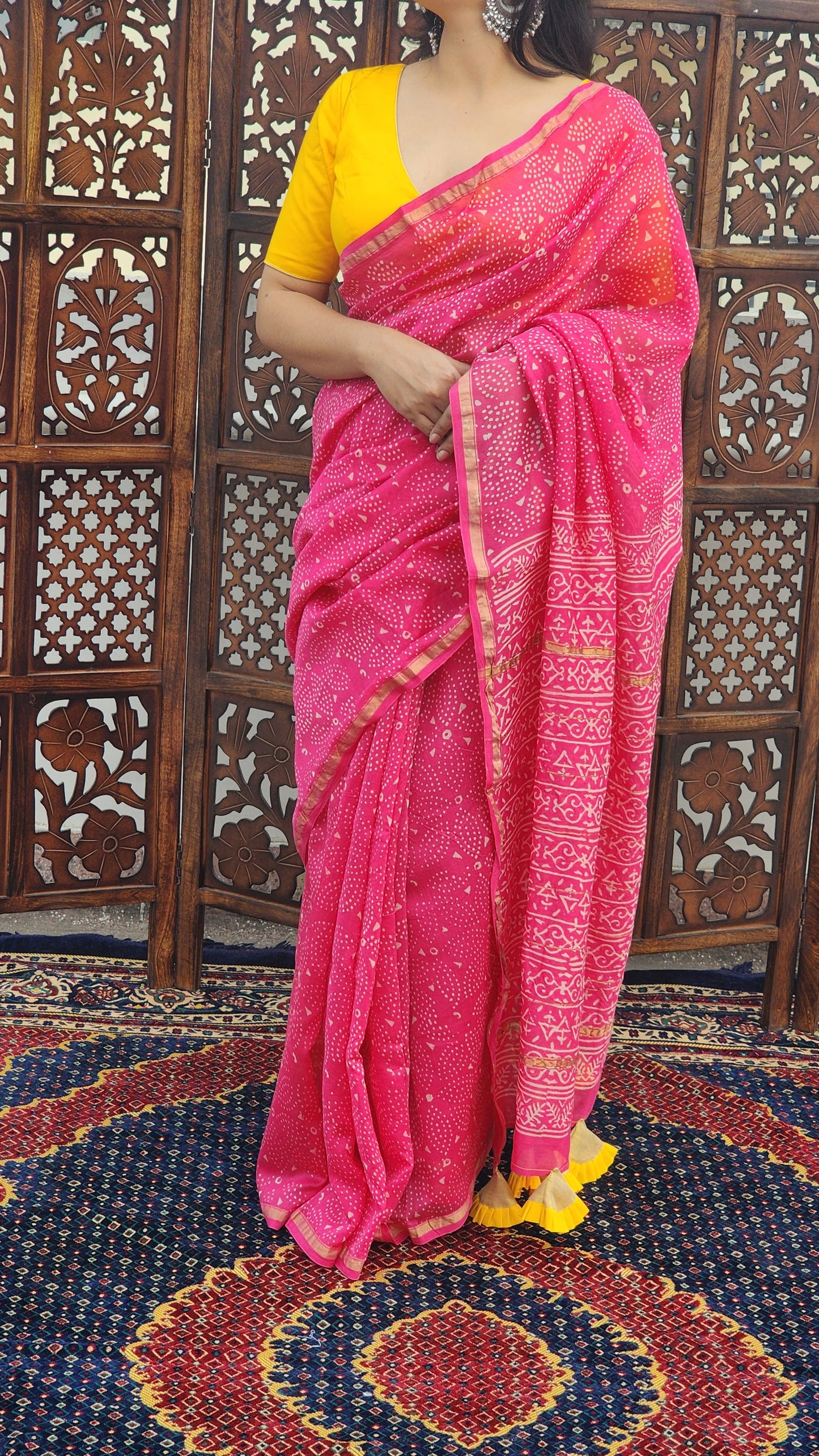 Rani Sitara Chanderi Cotton Silk Saree