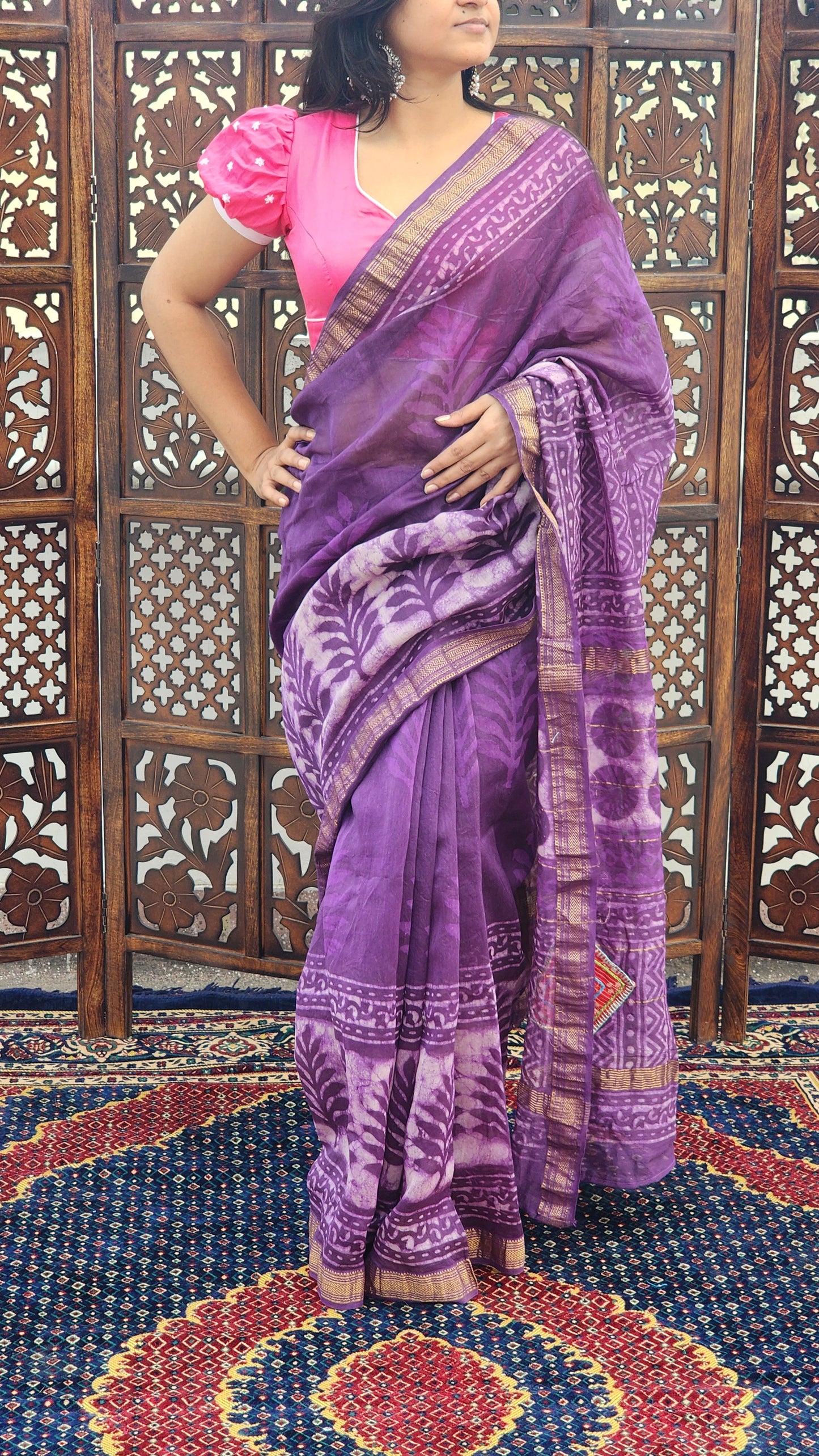 Junaira Maheshwari Cotton Silk Saree