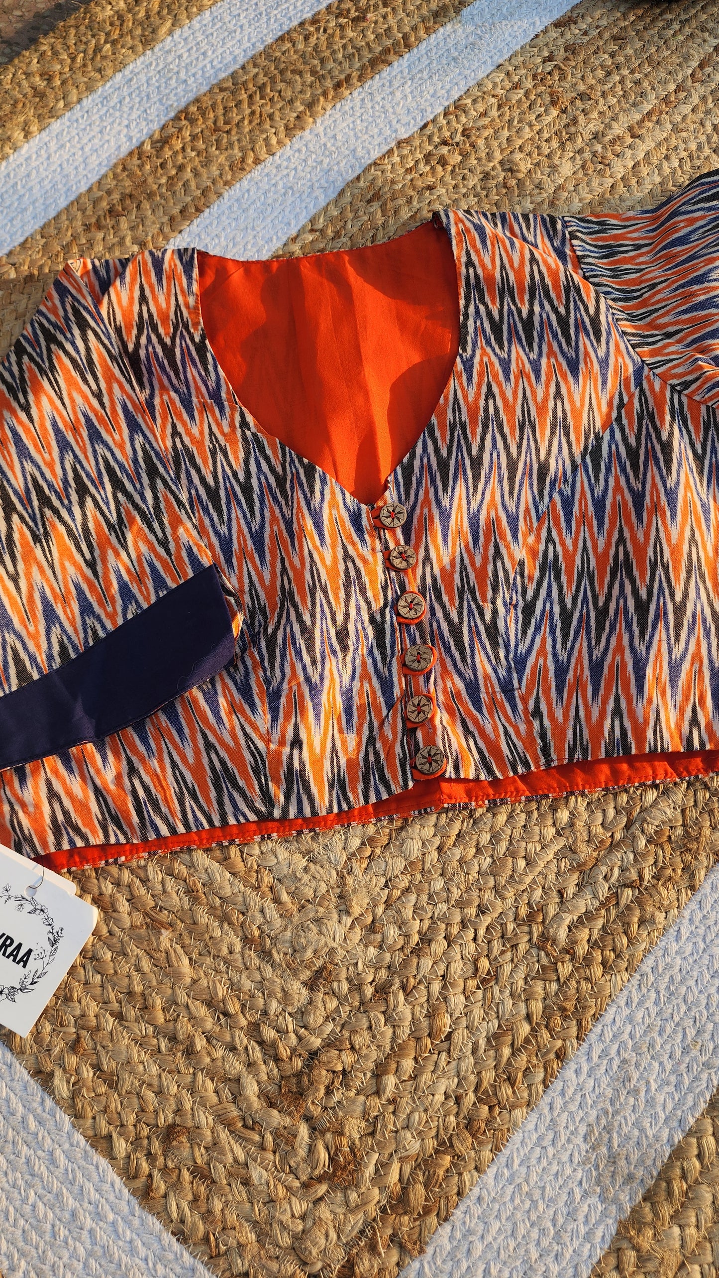 Block Printed Cotton Blouse-2