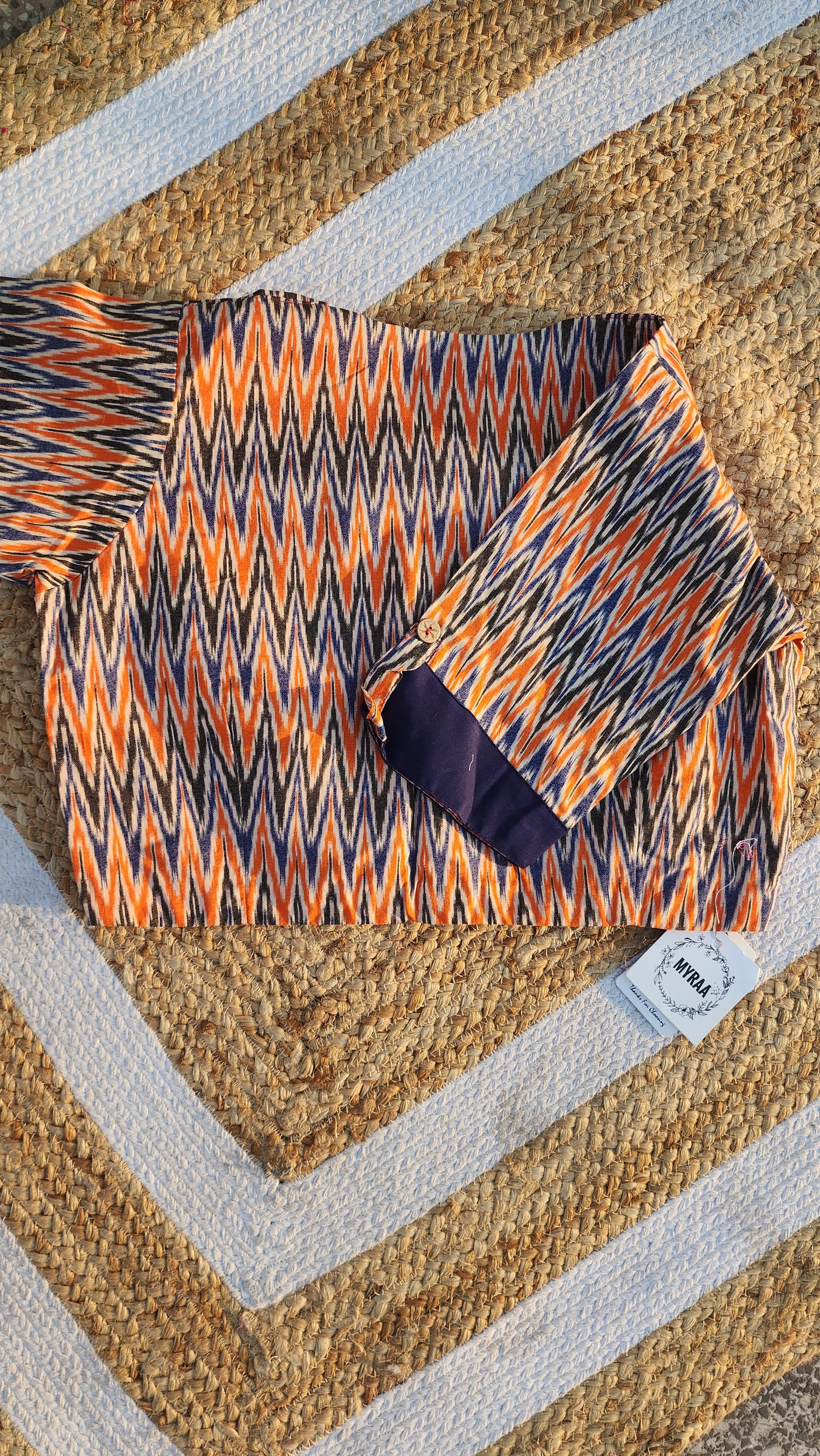 Block Printed Cotton Blouse-2