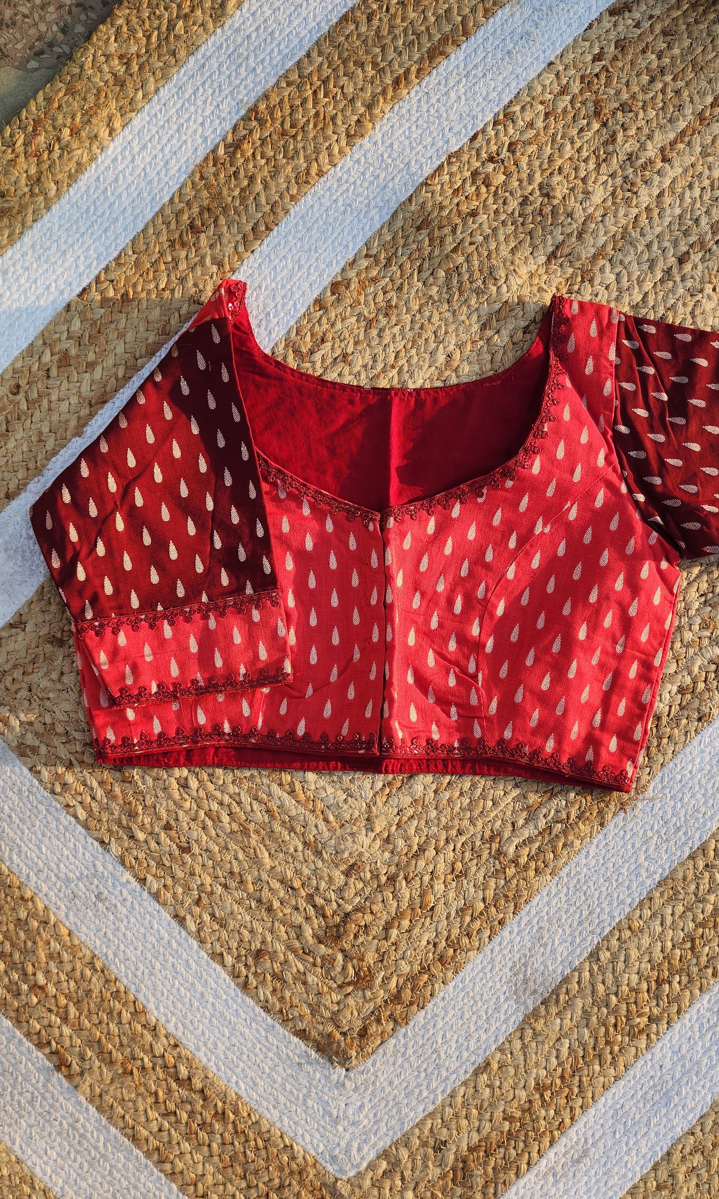 Jacquard Cotton Patchwork Blouse