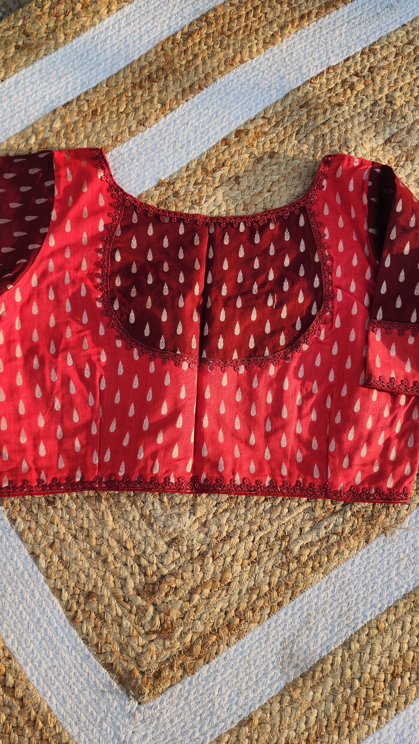 Jacquard Cotton Patchwork Blouse