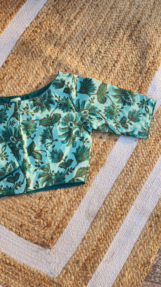 Block Printed Cotton Blouse-1