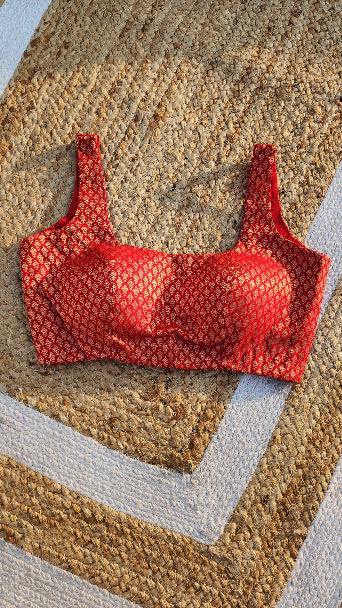Red Brocade Blouse