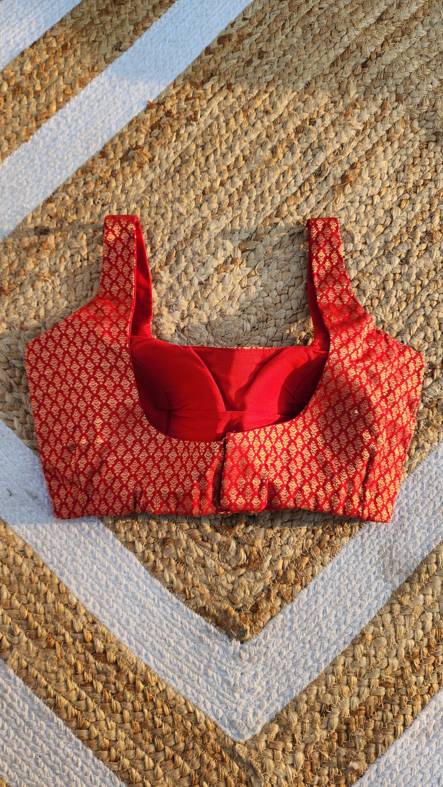 Red Brocade Blouse