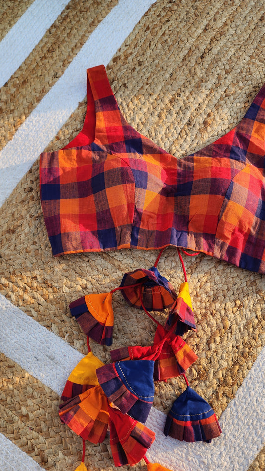 Multi Checks Lehriya Blouse