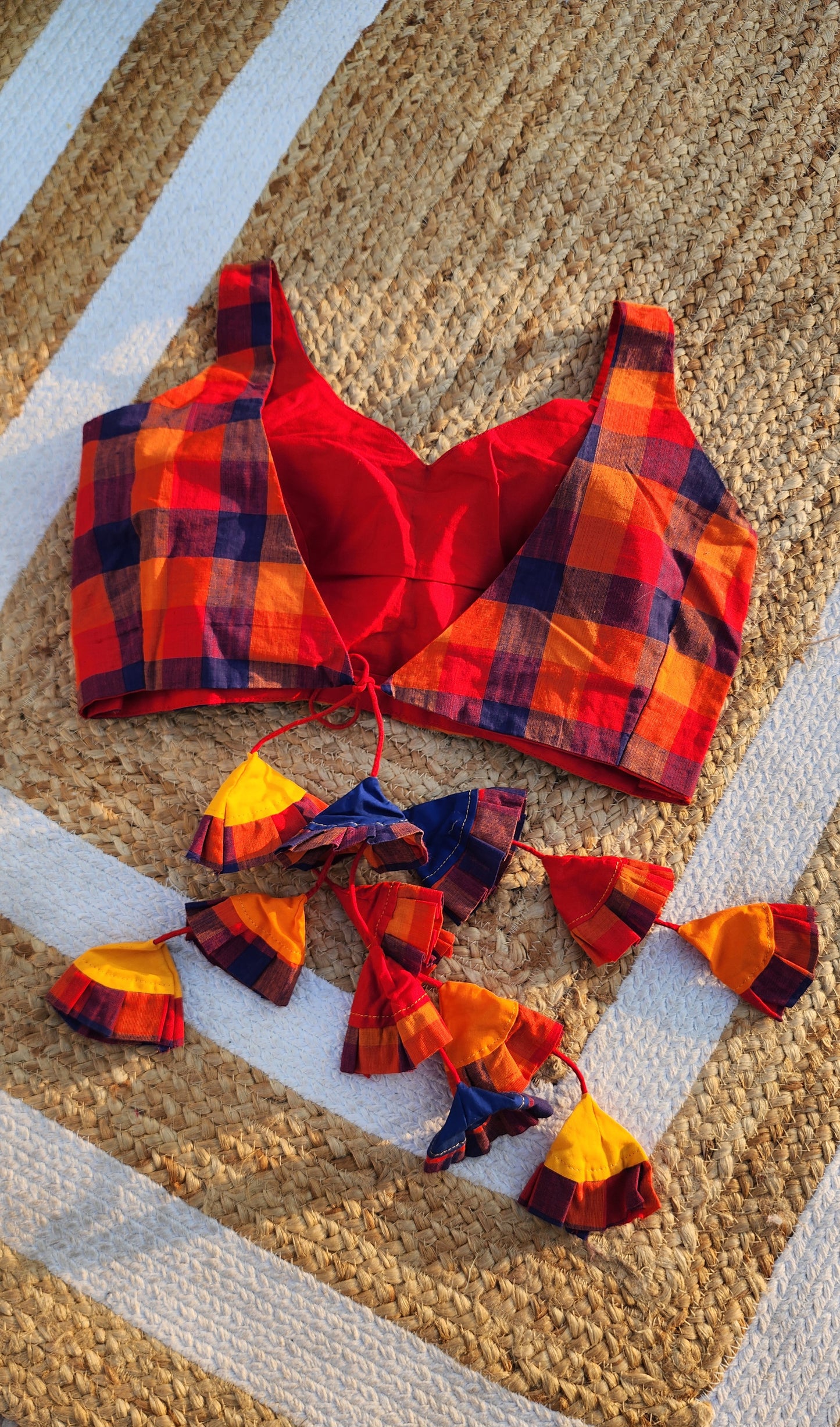 Multi Checks Lehriya Blouse