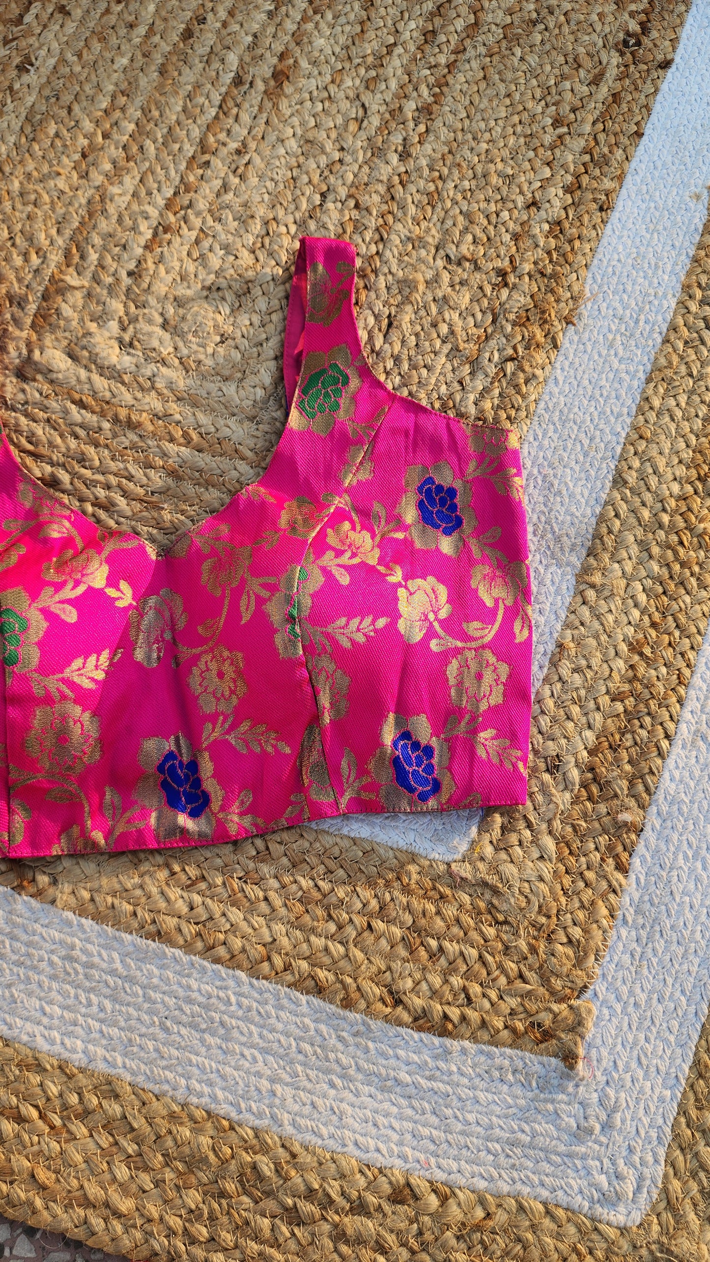 Hot Pink Brocade Blouse