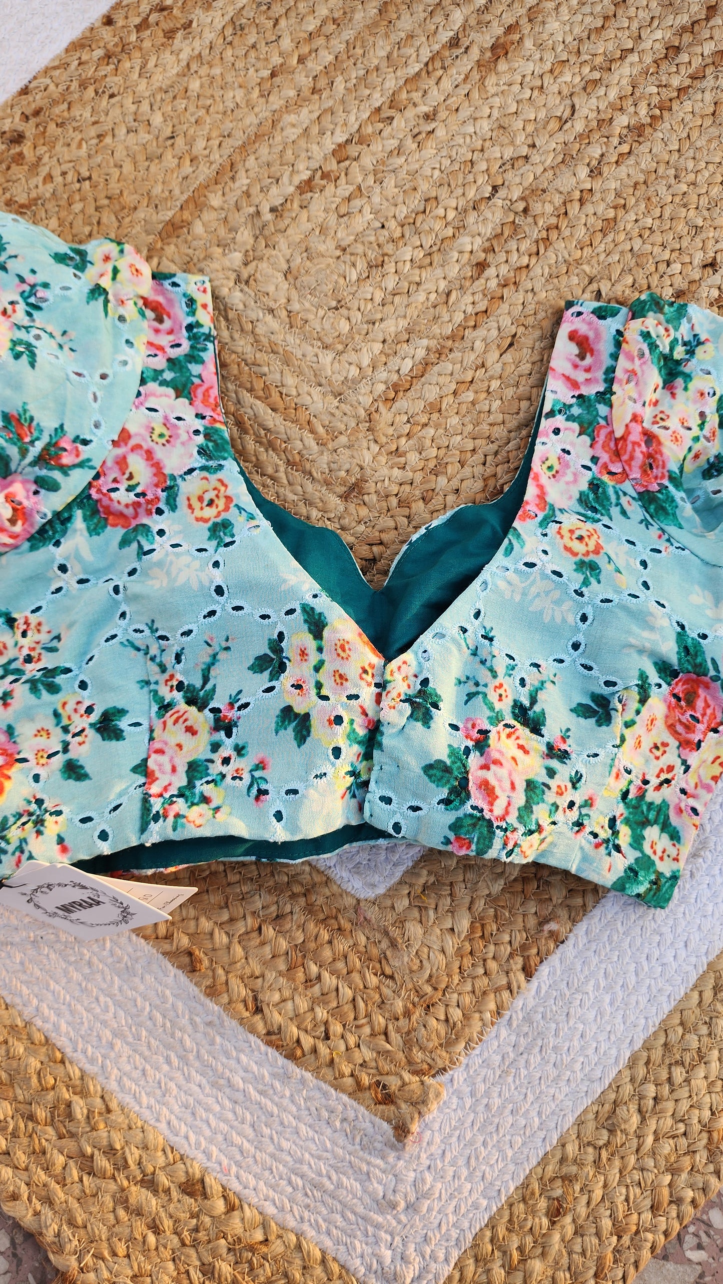 Blue Modal Cutwork Blouse