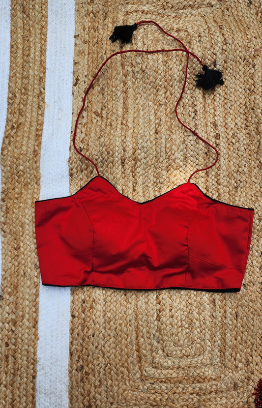 Red Backless Bee Blouse