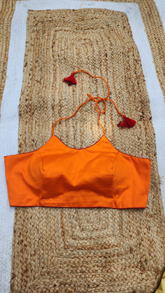 Orange Backless Bee Blouse