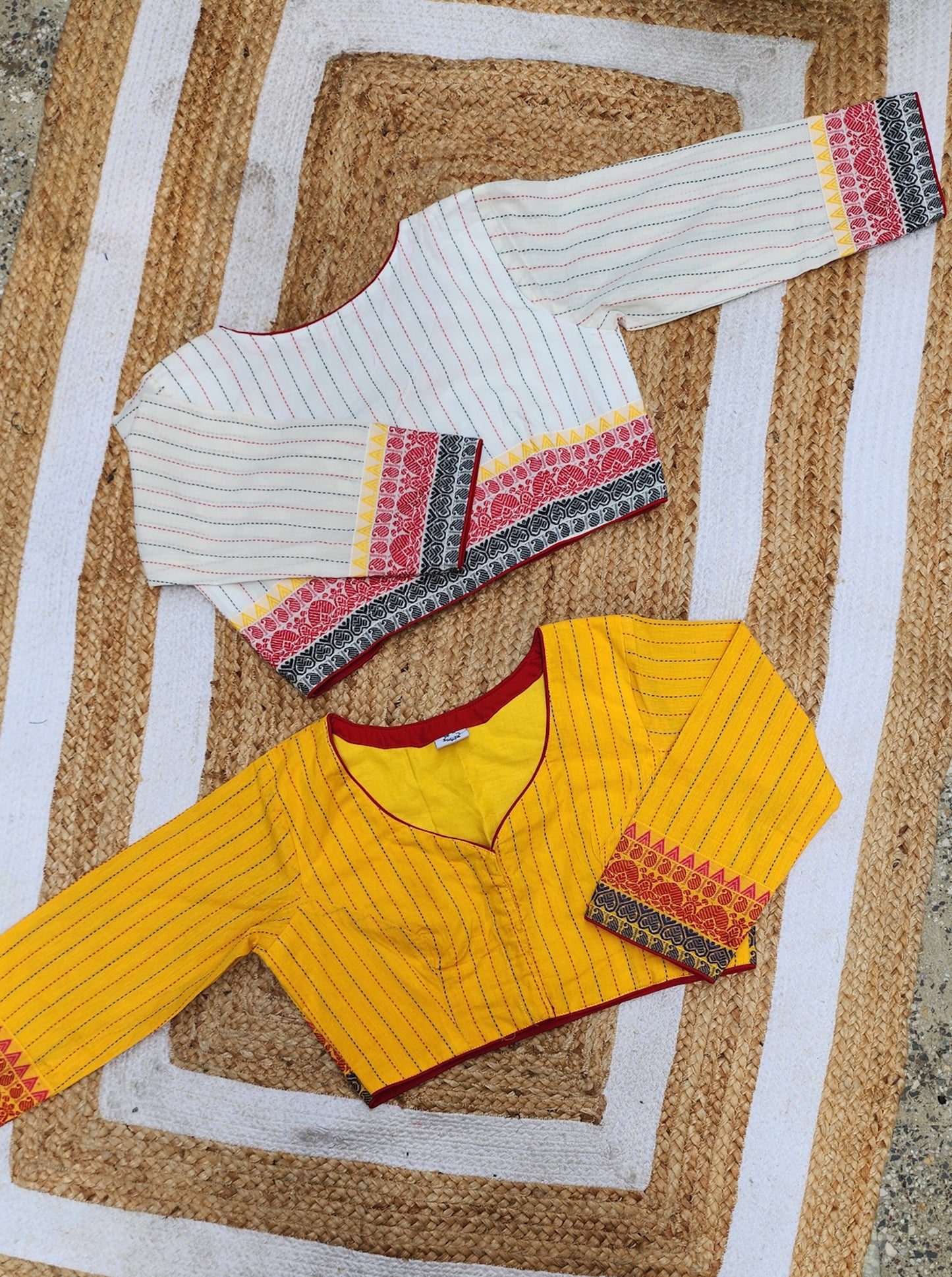 Yellow Kantha Cotton Blouse