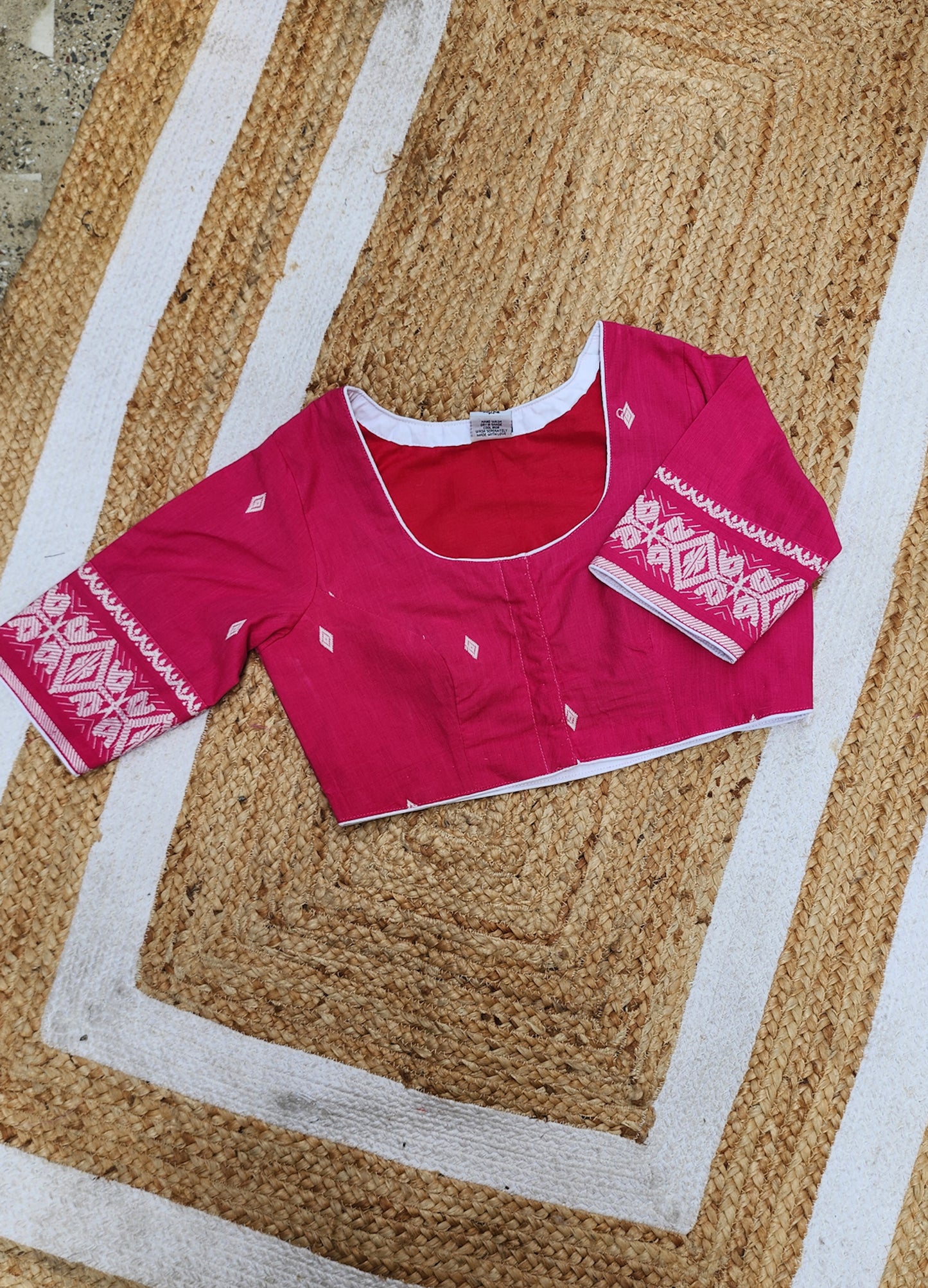 Pink Bano Jamdani Blouse