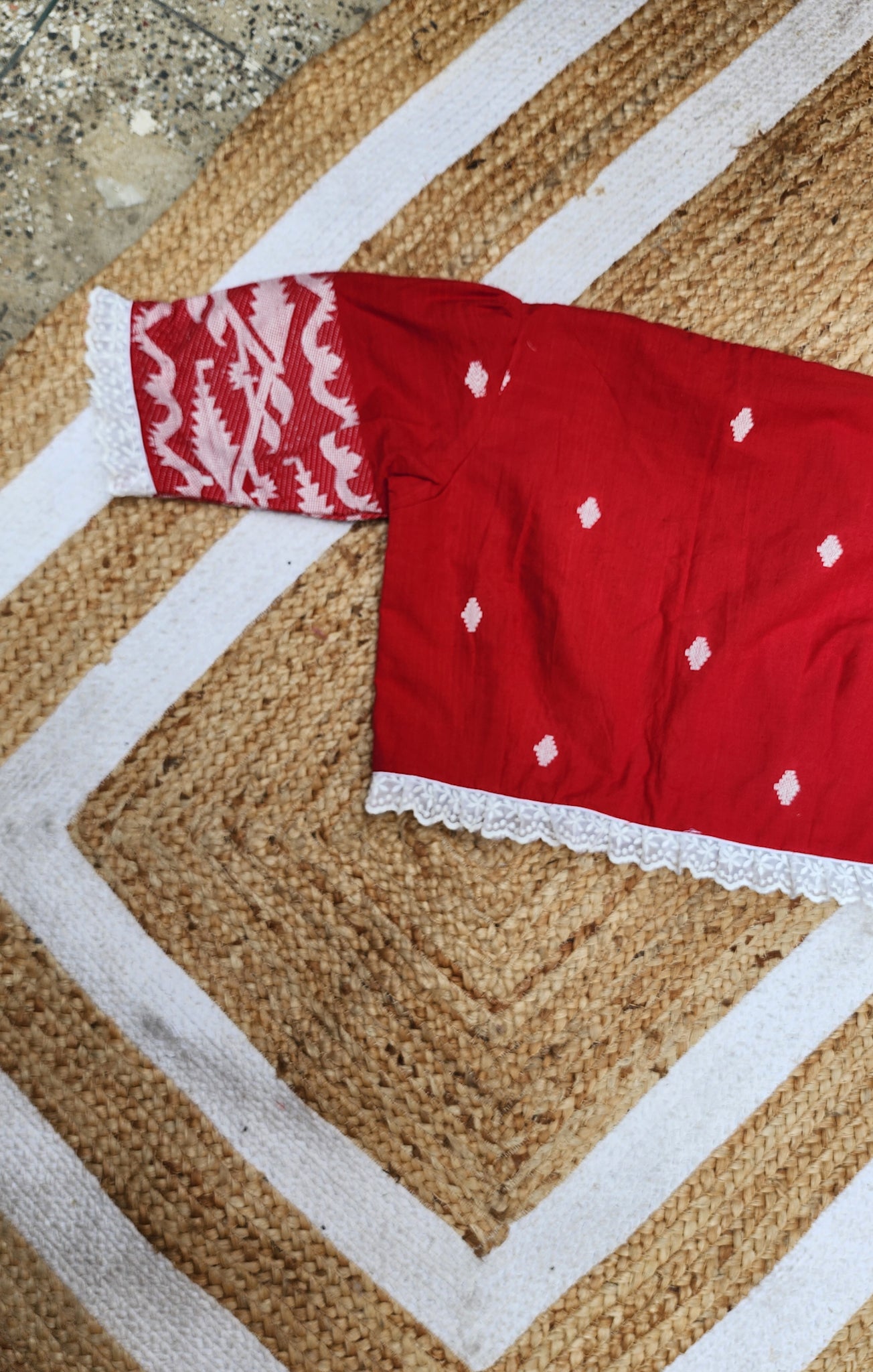 Ruby Red Jamdani Blouse