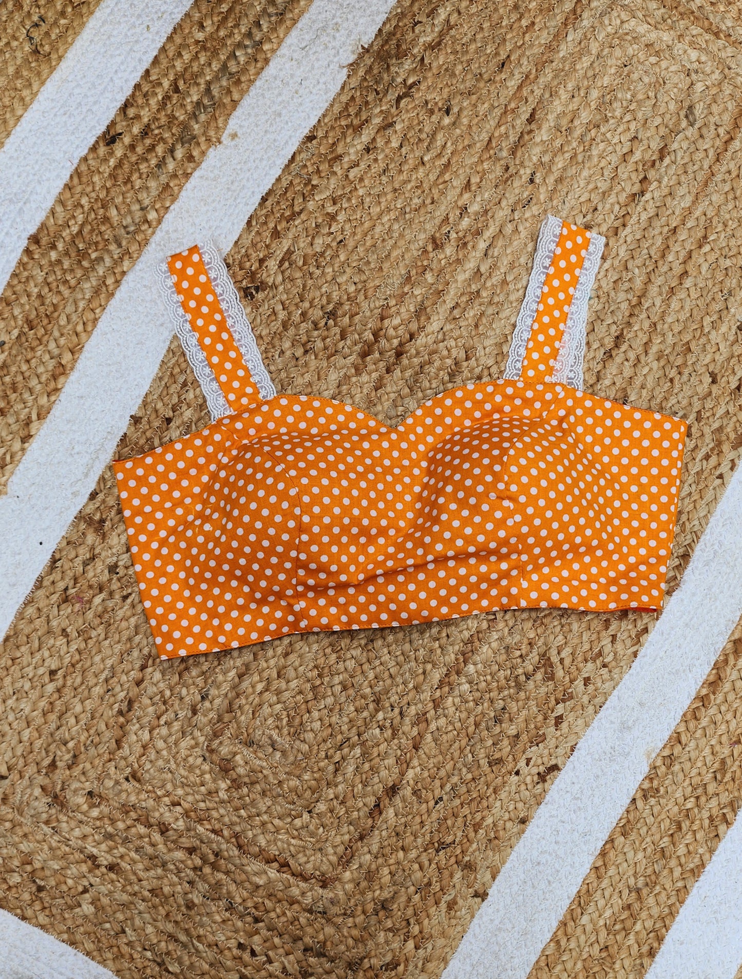 Orange Polka Strapy Blouse