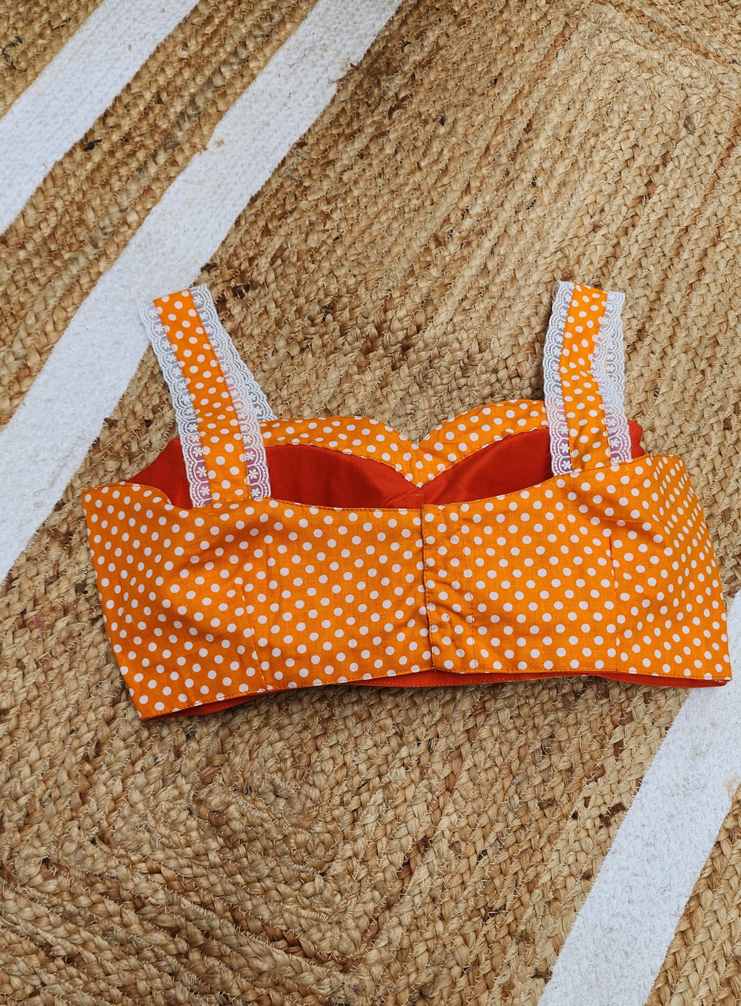 Orange Polka Strapy Blouse