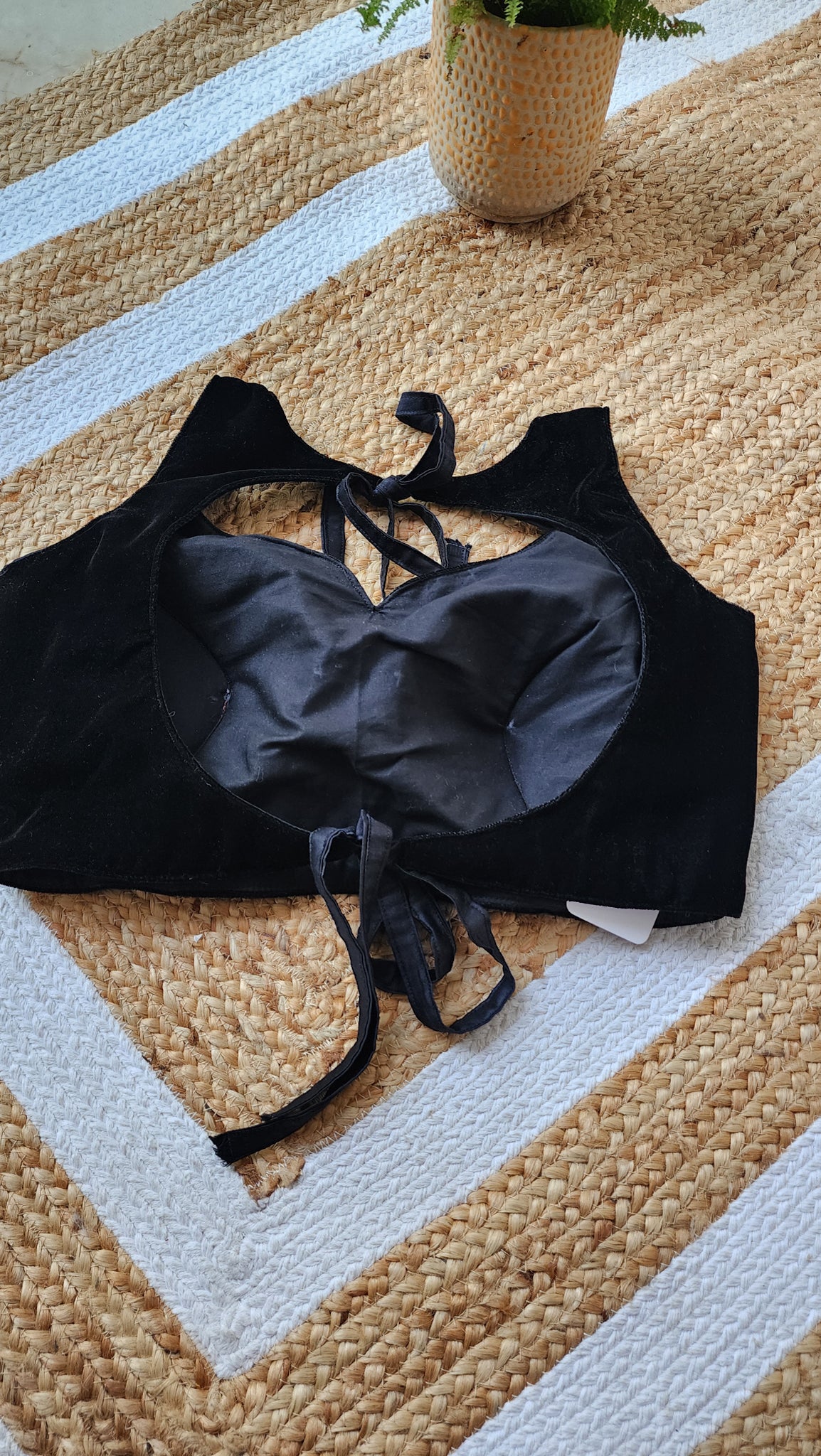 Black Velvet Sleeveless Blouse