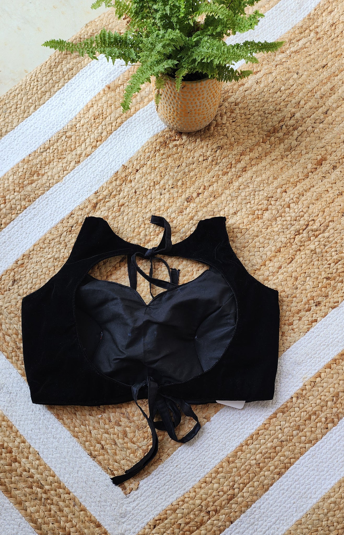 Black Velvet Sleeveless Blouse