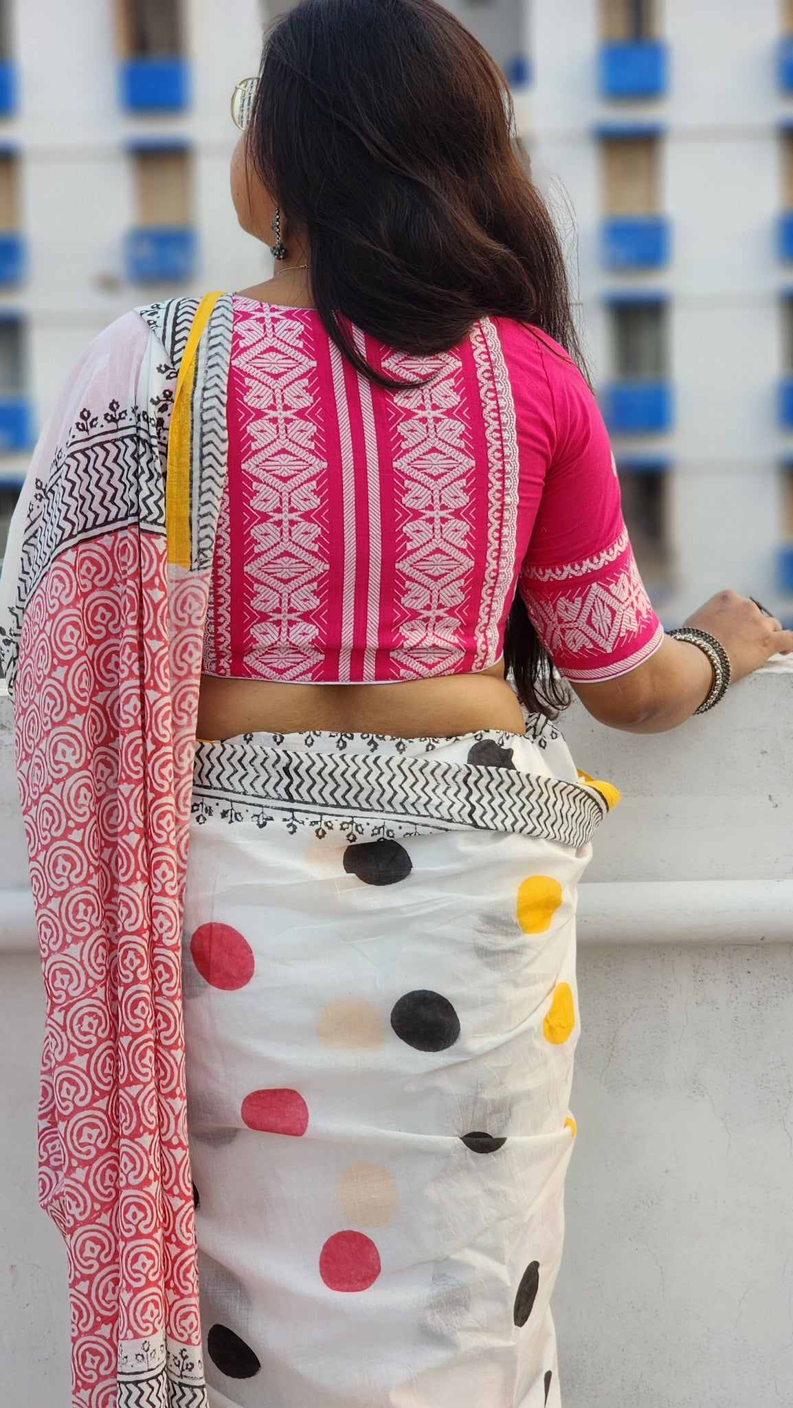 Pink Bano Jamdani Blouse