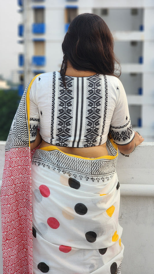 White Bano Jamdani Blouse