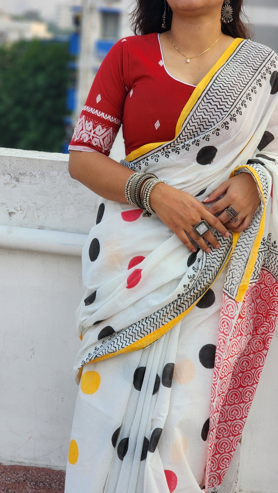 Maroon Bano Jamdani Blouse