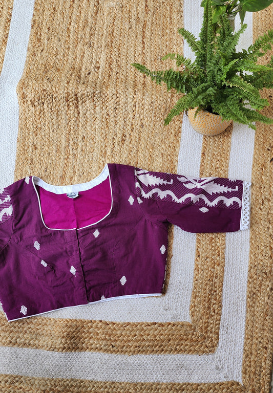 Purple Jamdani Cotton Blouse