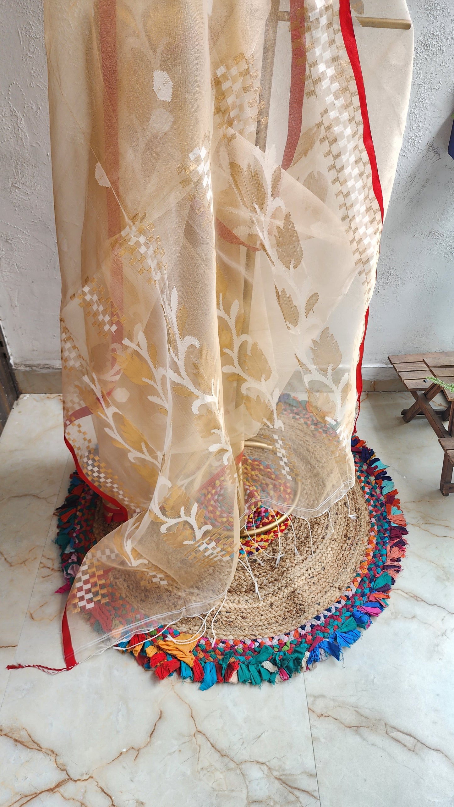 Chandan Muslin Saree