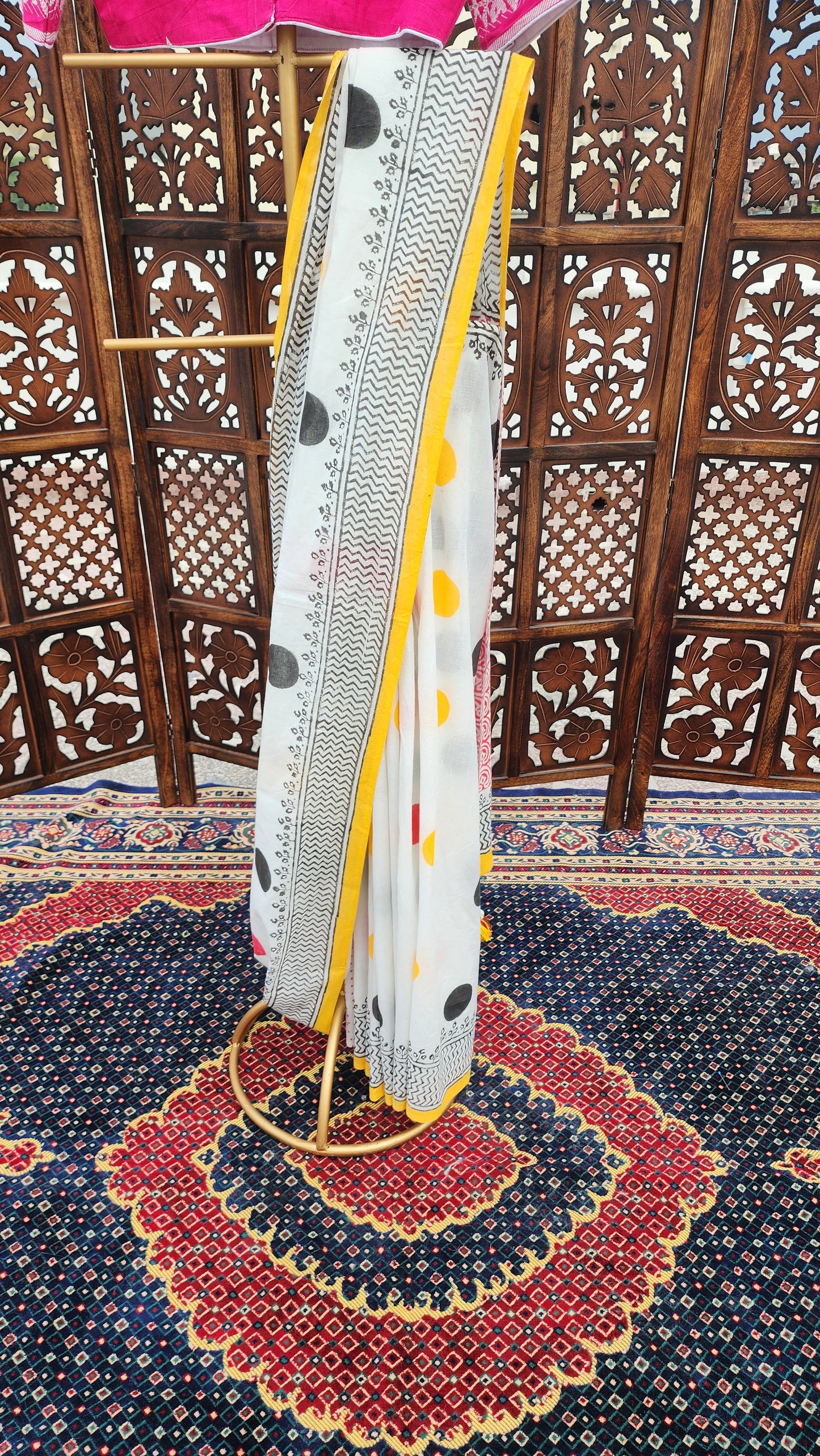 Polka Dreams Mulmul Saree