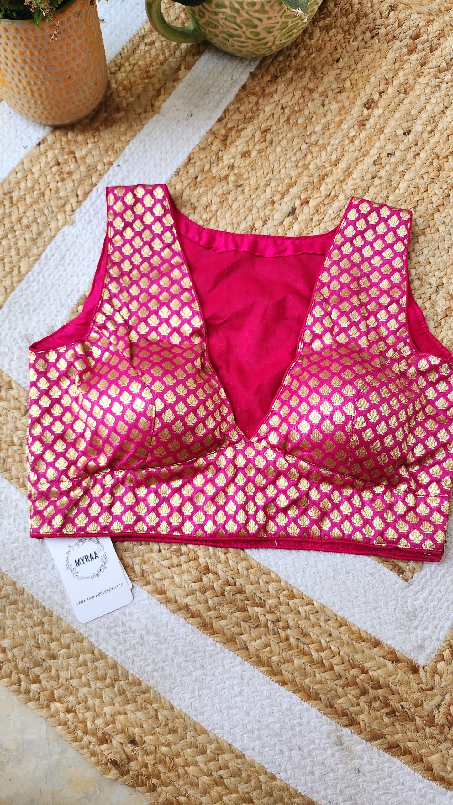Magenta Brocade Blouse