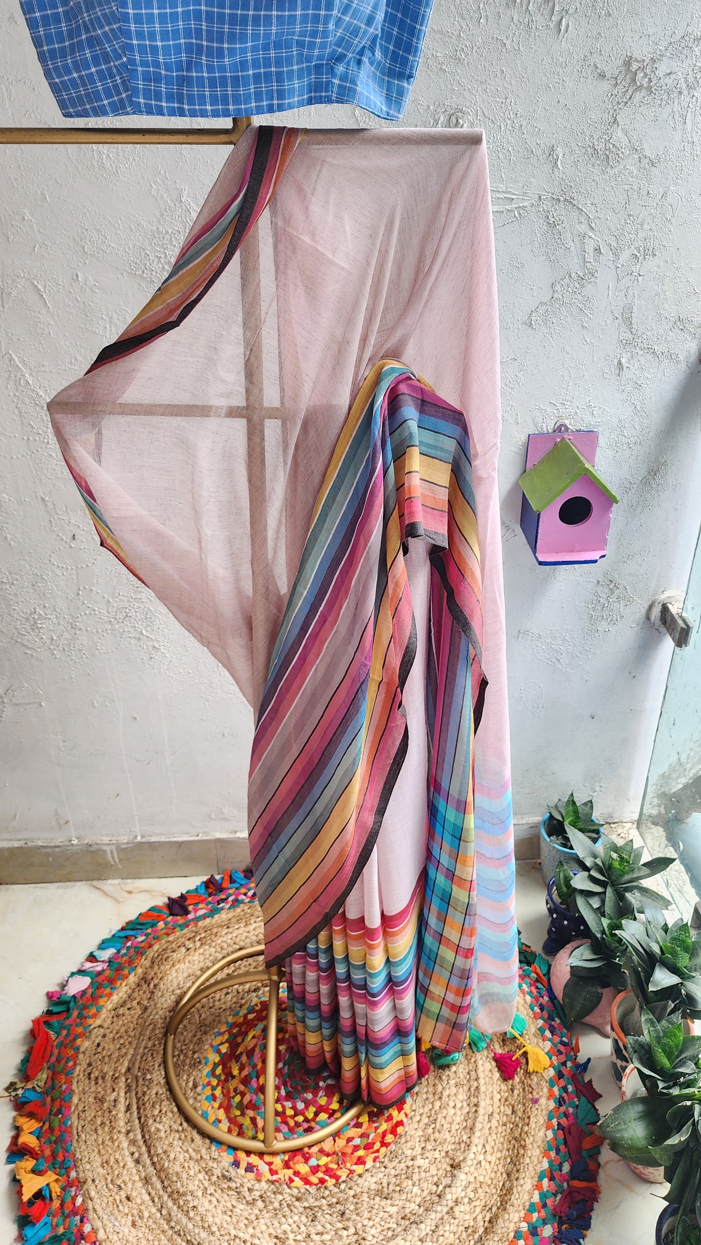 Blush Tale Mulmul Saree