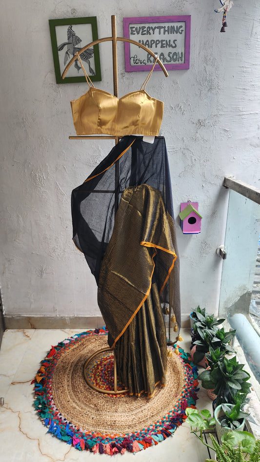 Gilded Veil Mulmul Saree