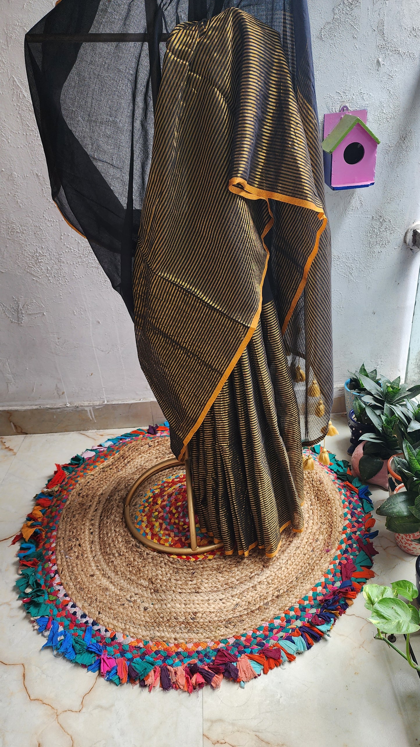 Gilded Veil Mulmul Saree