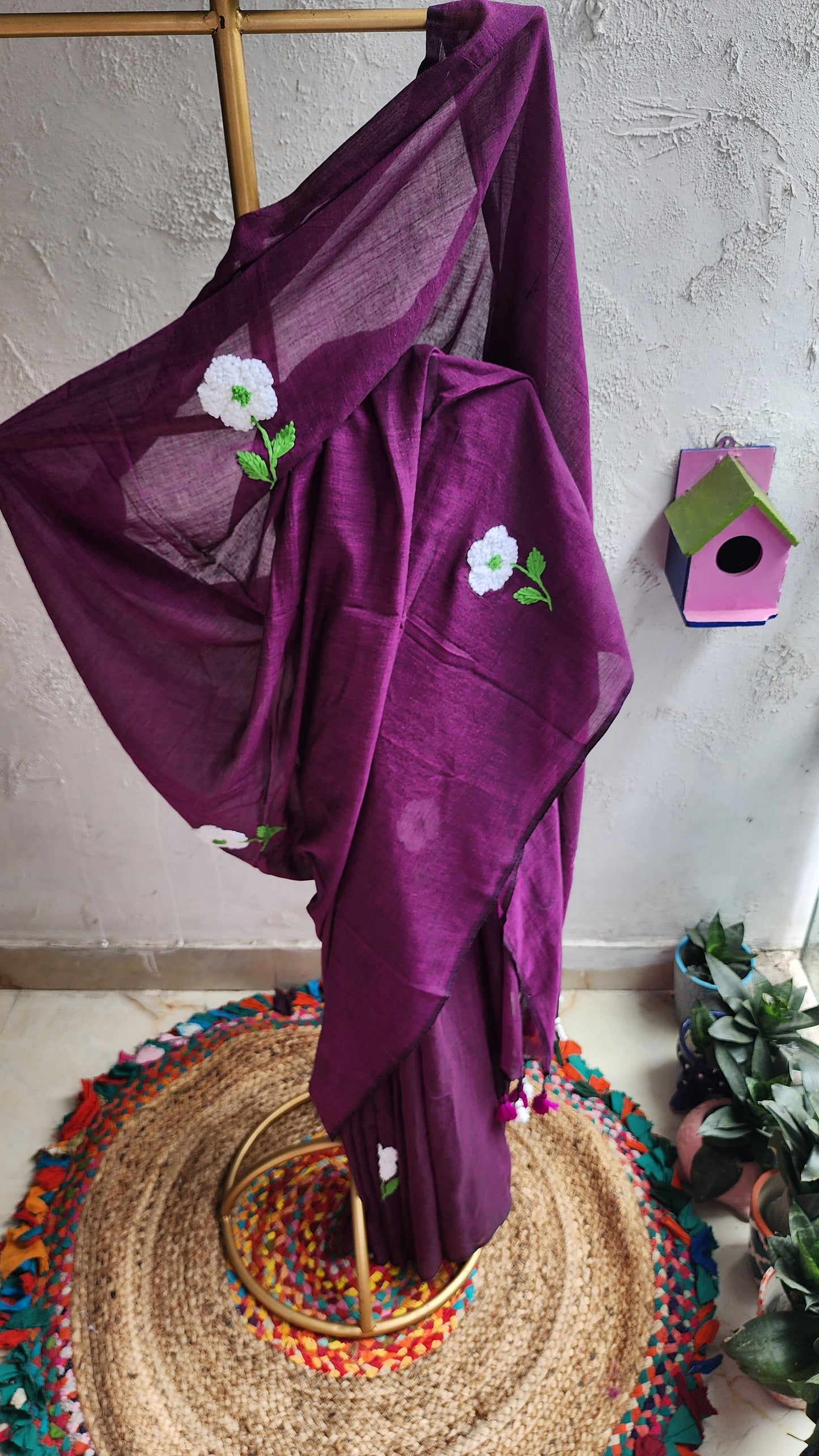 Phoolnama Mulmul Saree