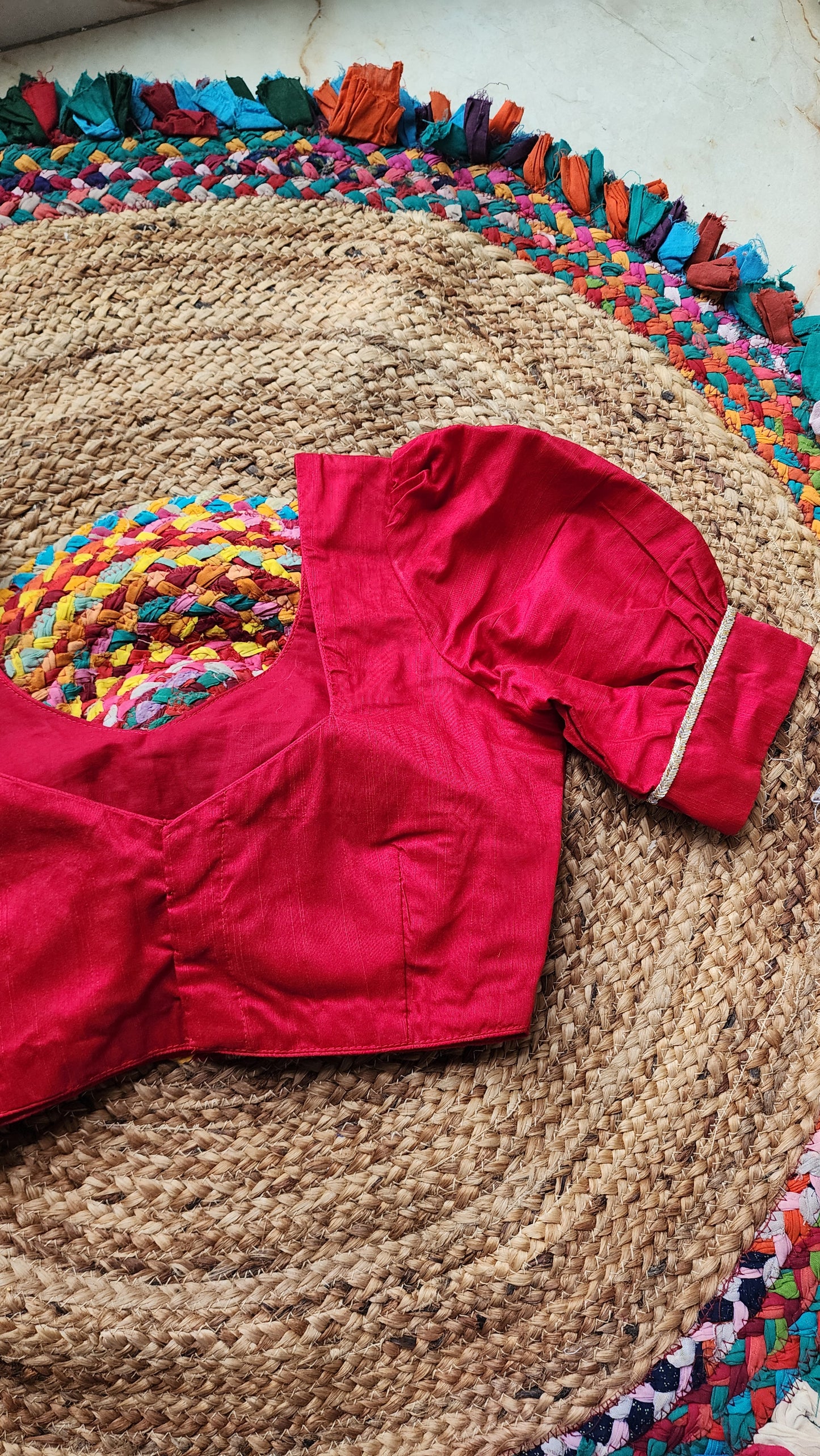 Red Puff SleevesBlouse