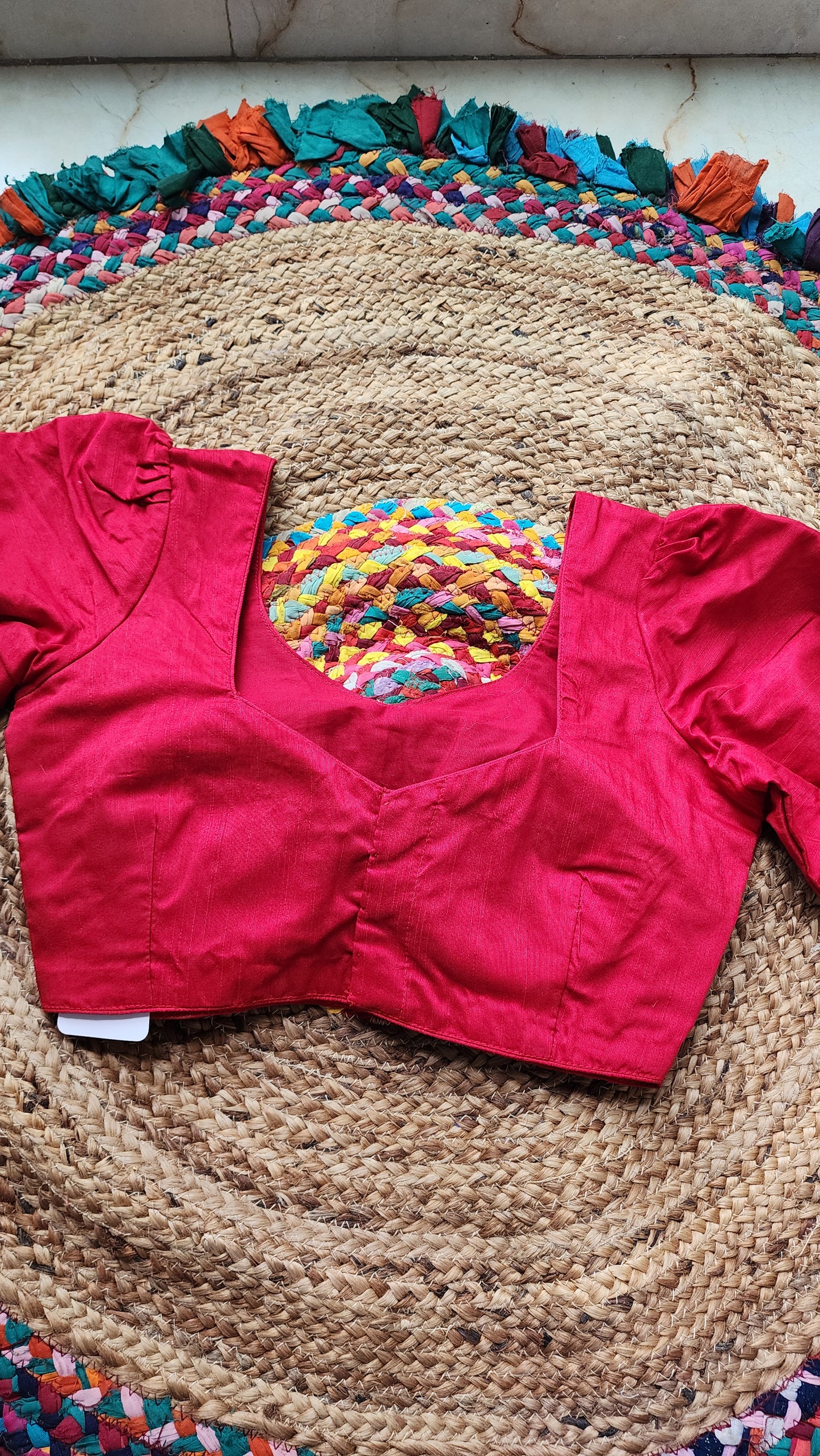 Red Puff SleevesBlouse