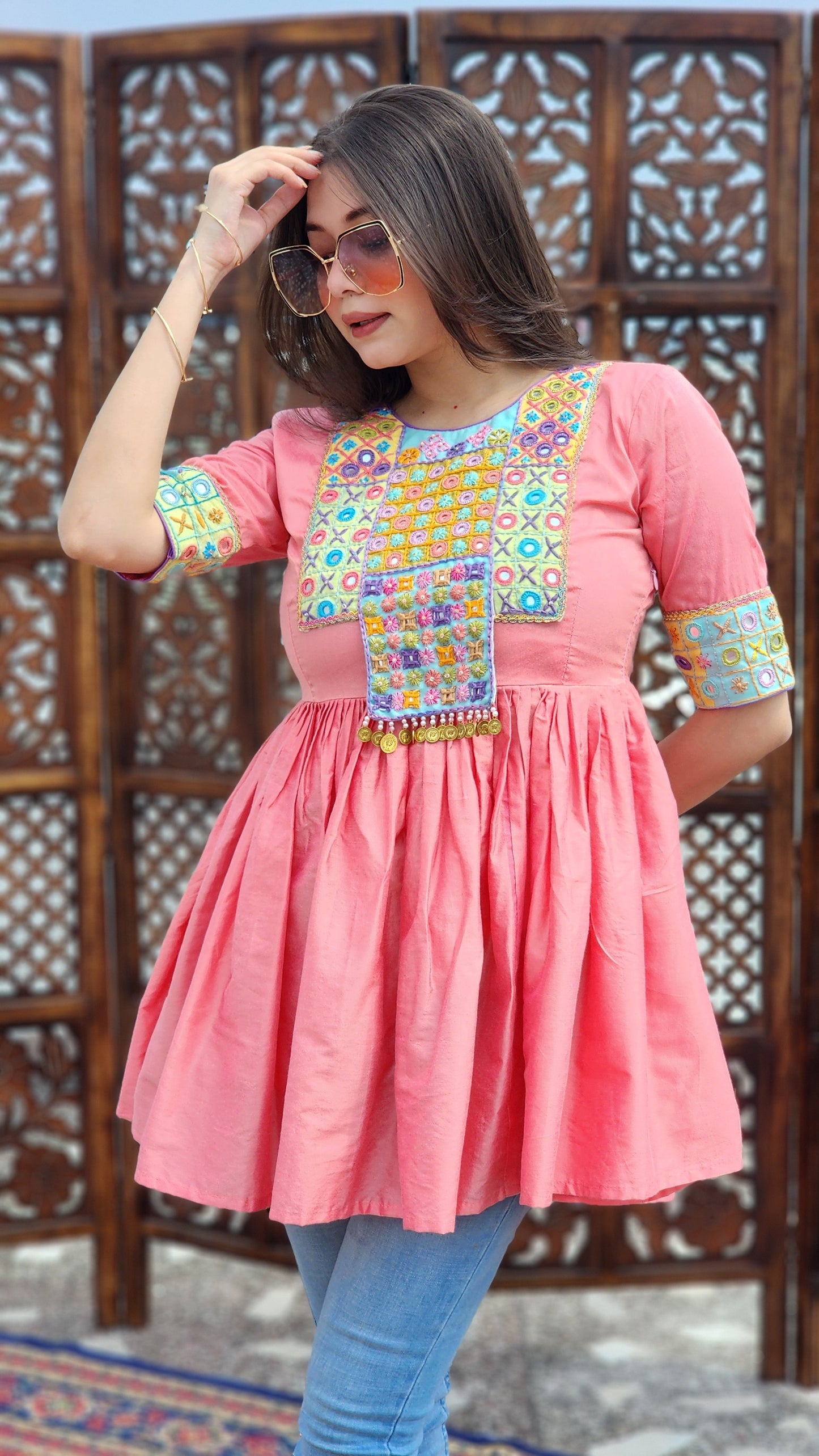 Kesar Gul Flared Top