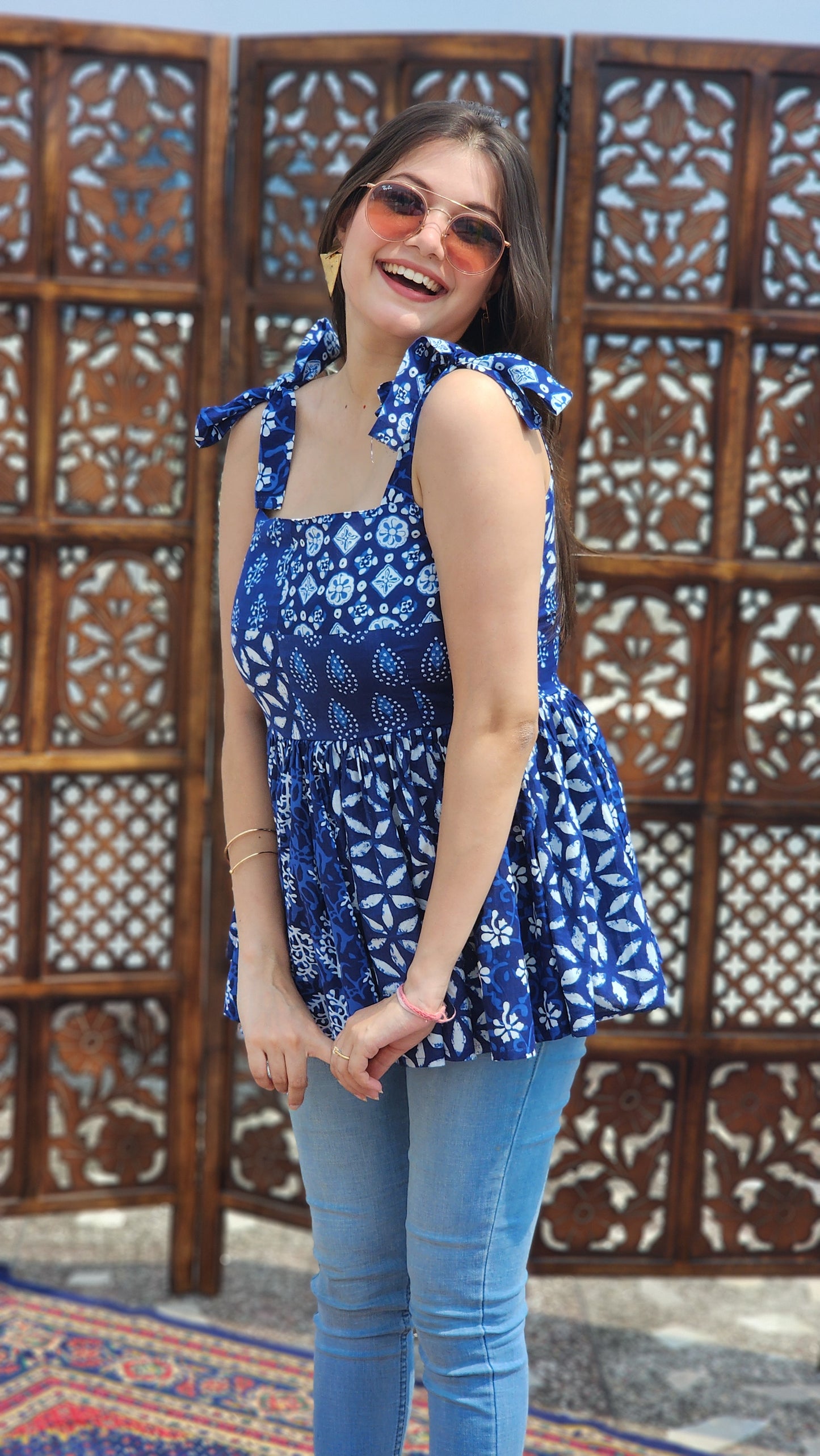 Indigo Patch Flared Top