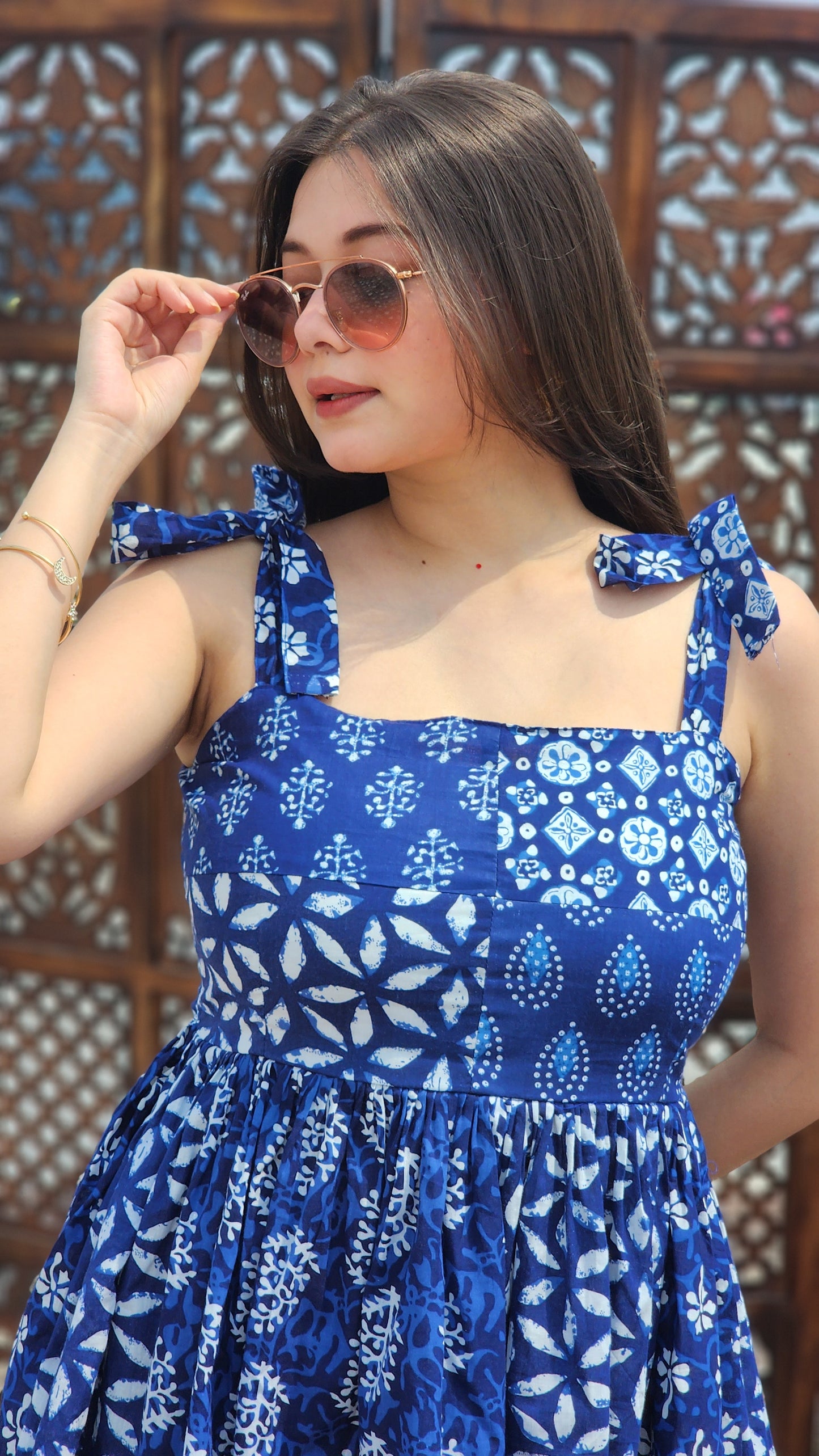 Indigo Patch Flared Top