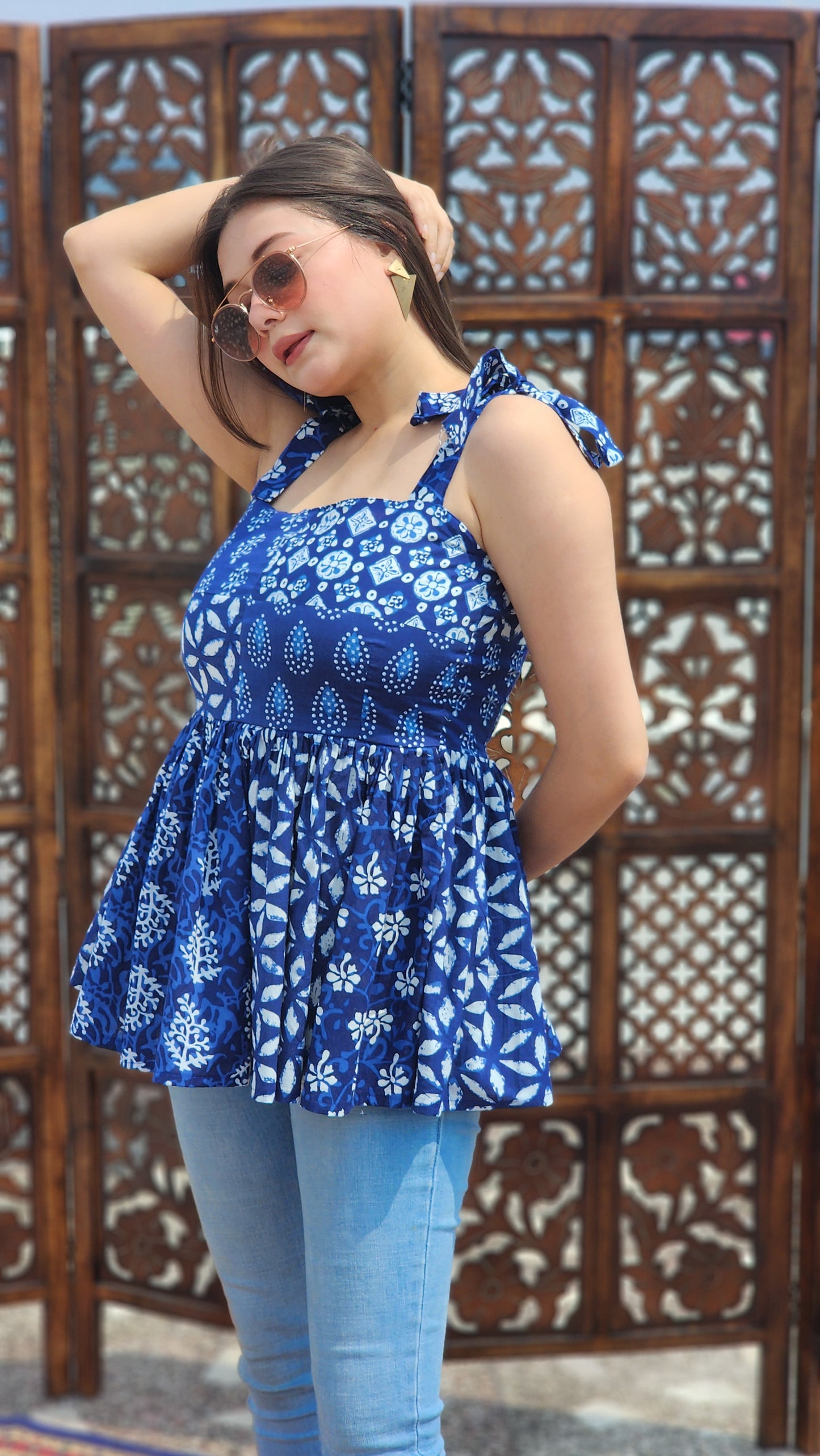Indigo Patch Flared Top