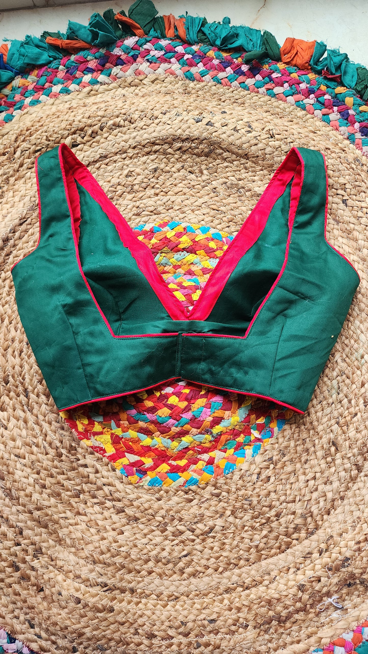 Dark Green Cottonsilk Blouse
