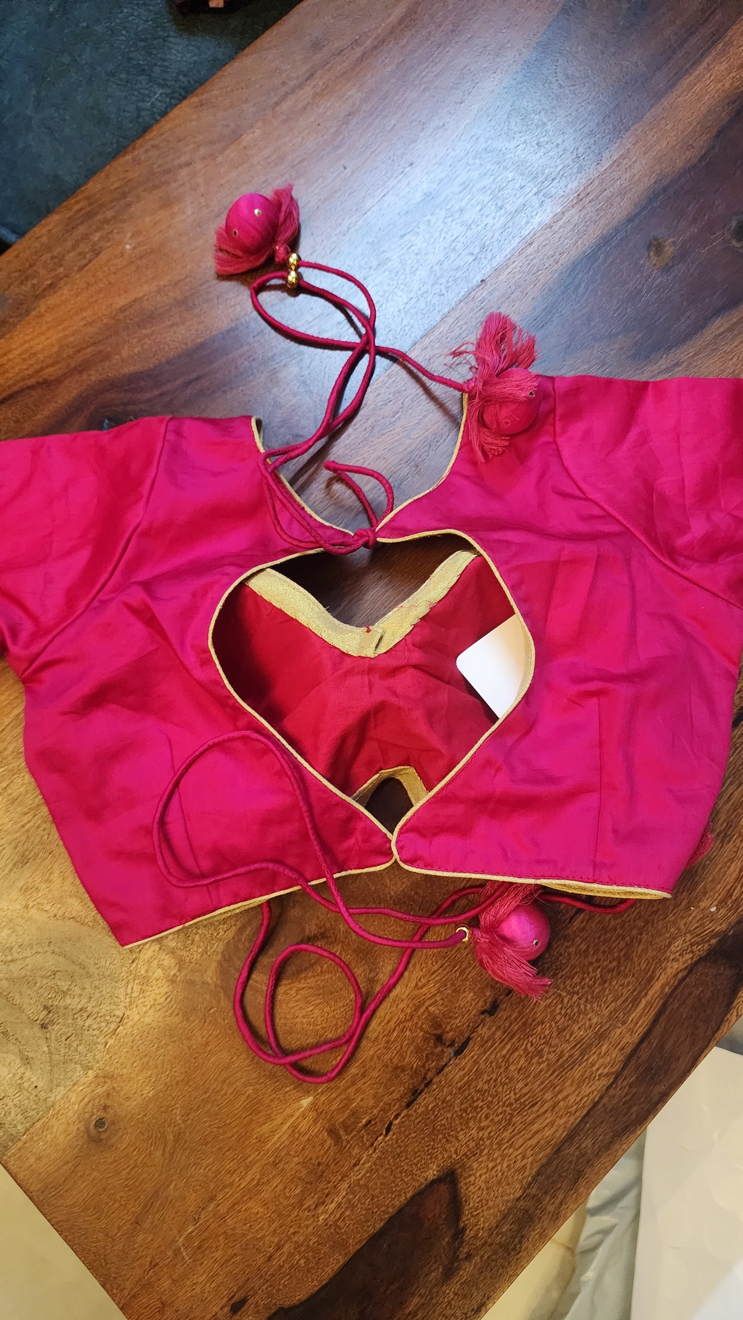 Hot Pink Cotton Silk Blouse