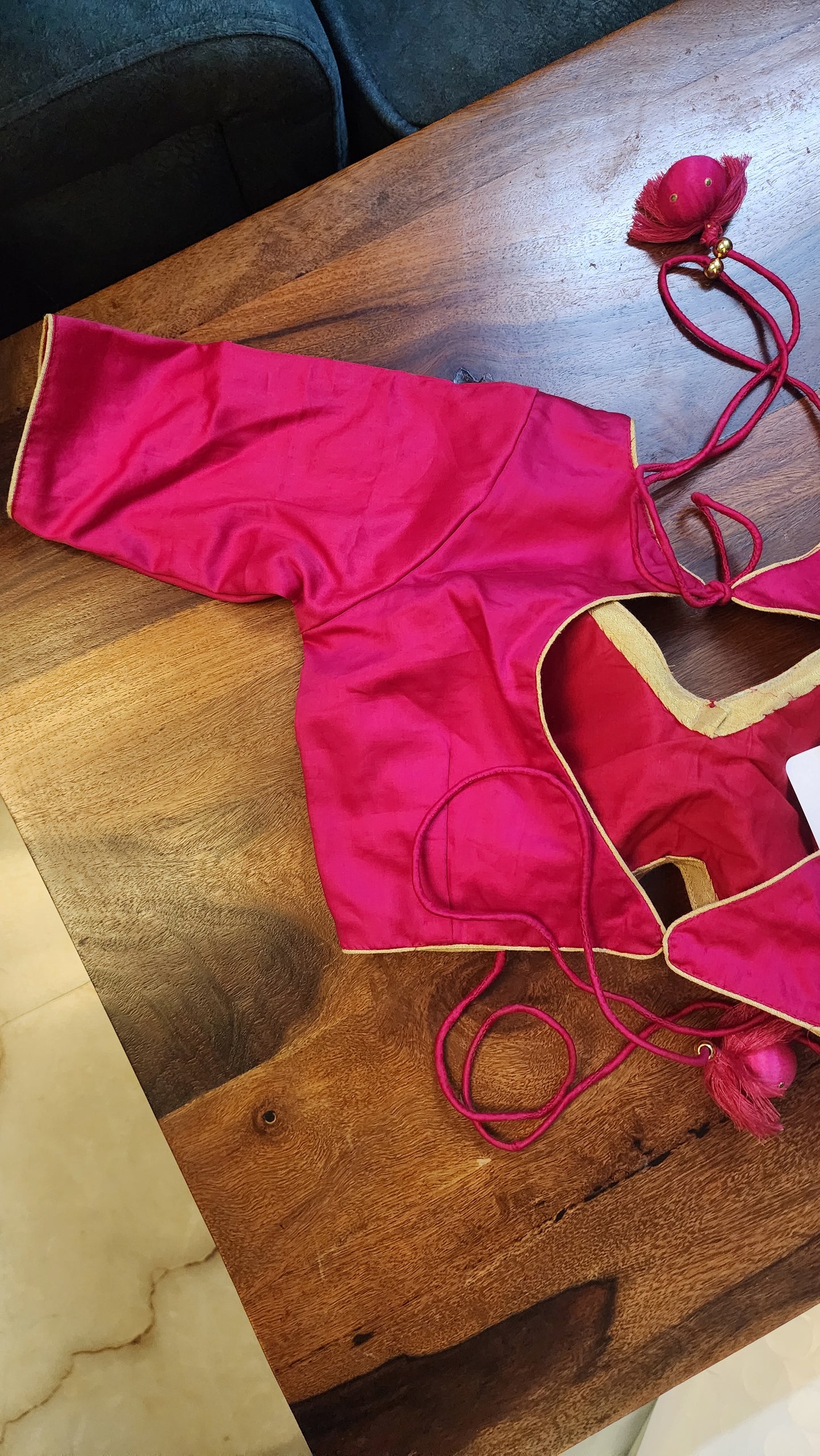 Hot Pink Cotton Silk Blouse