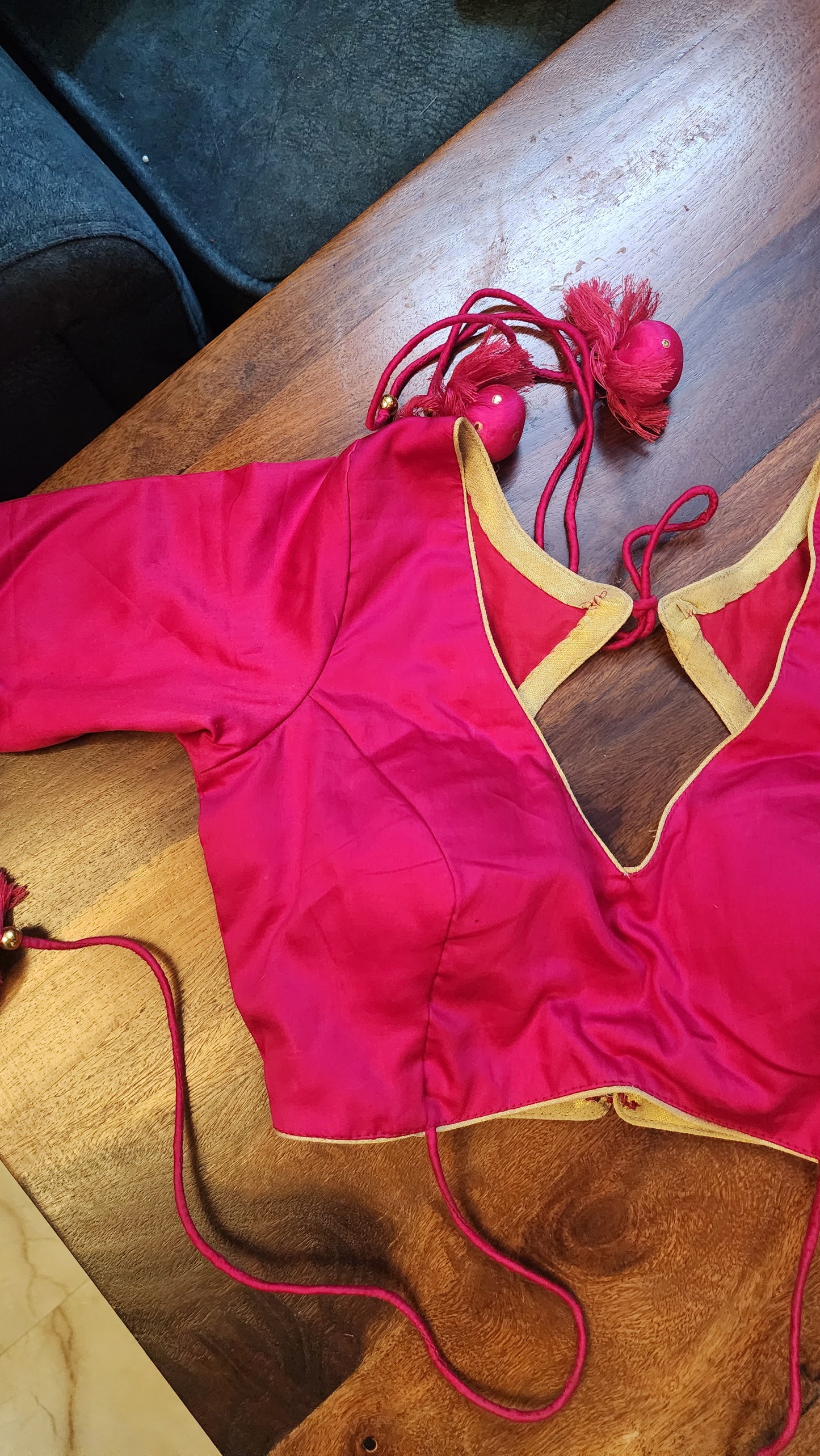 Hot Pink Cotton Silk Blouse
